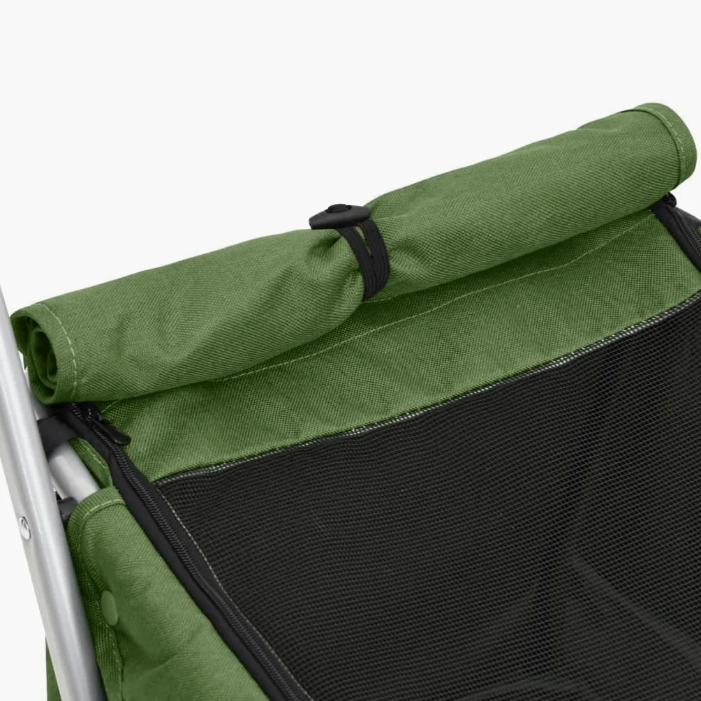 vidaXL Passeggino Cani Pieghevole Verde 100x49x96cm Tessuto di Lino