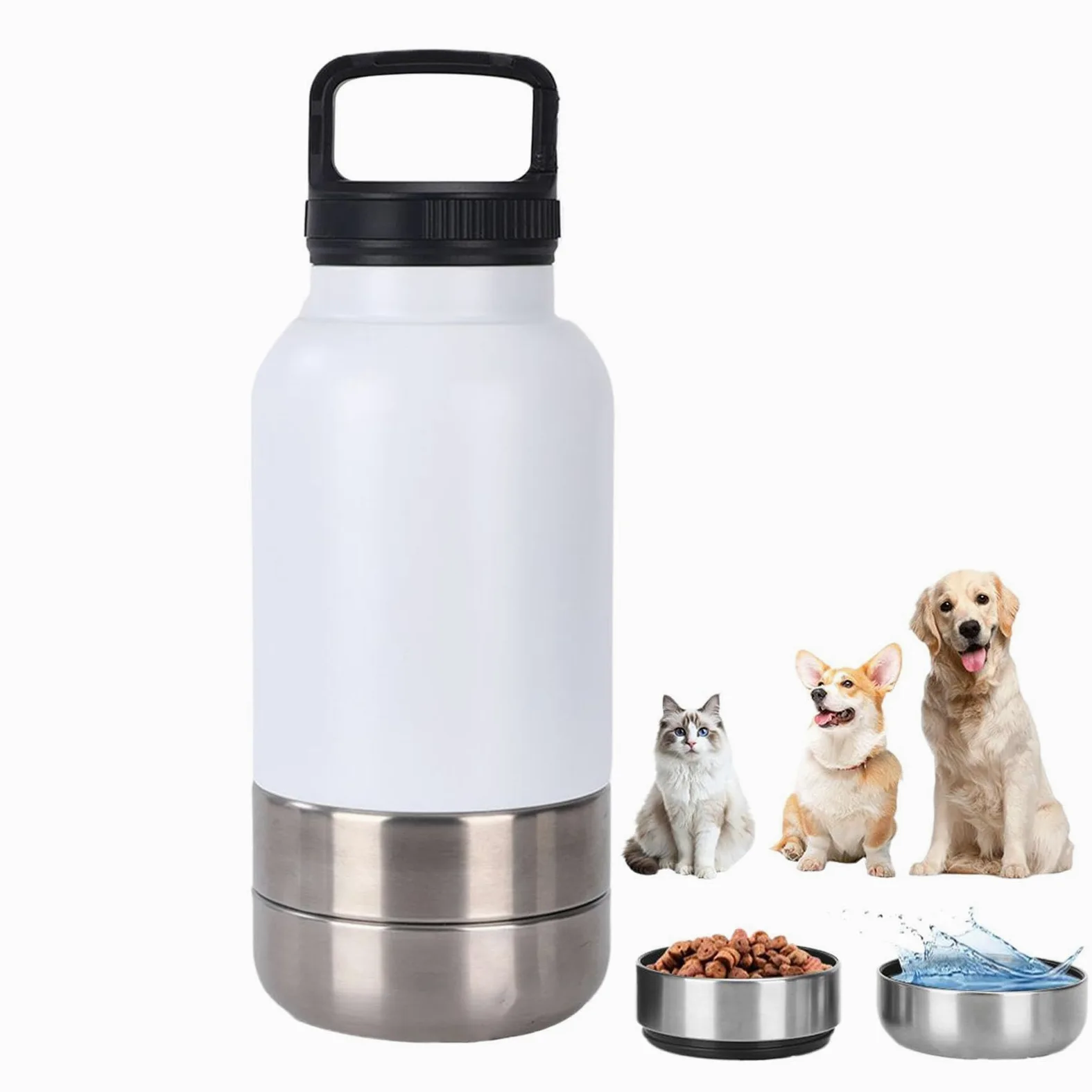 Borraccia Da Viaggio Cani Dispenser D'Acqua Portatile Da 1,52 L Per Cani | Borraccia In Acciaio Inossidabile Da Cuccioli Per Escursioni Campeggio Picnic All'Aperto Passeggiate Dormitorio Appartame