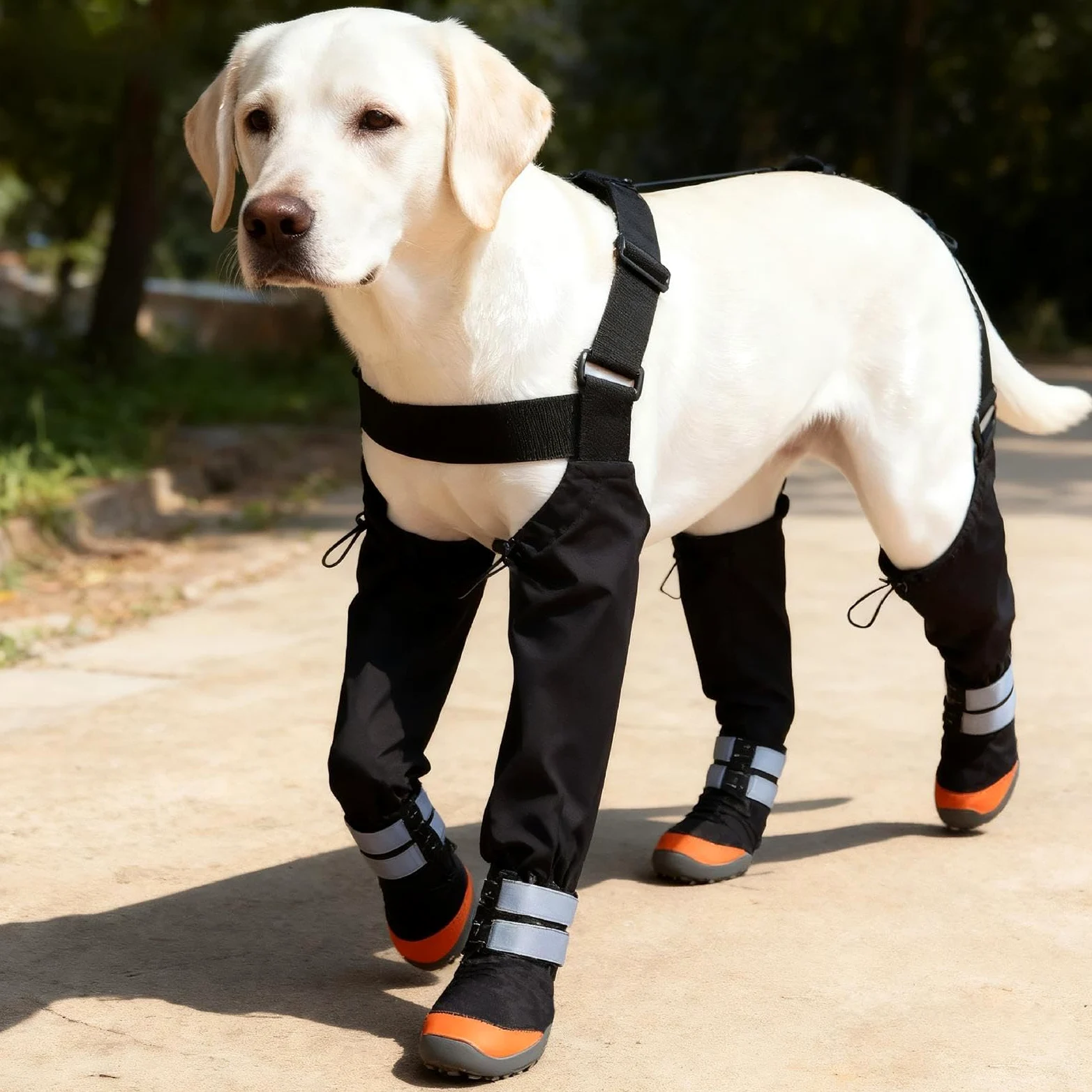Stivaletti Regolabili per Cani Antiscivolo Impermeabile Protettore | Bretelle Regolabili per Cani Piccoli con Striscia Riflettente Passeggiate Invernali su Neve e All'aperto