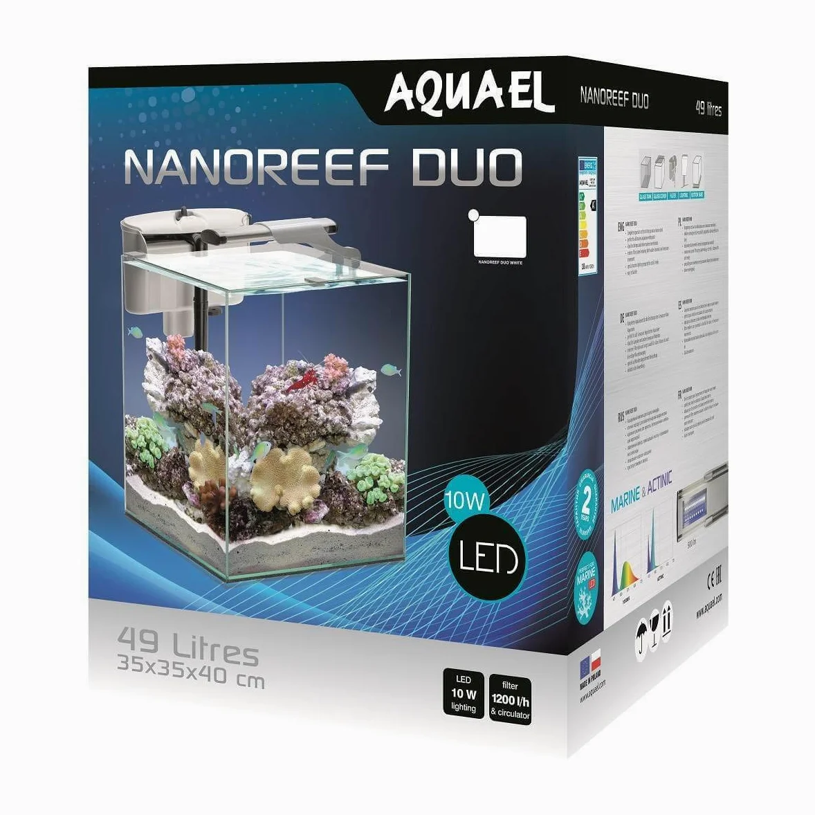 Aquael nano reef duo 35 bianco lt.49 35x35x40 cm
