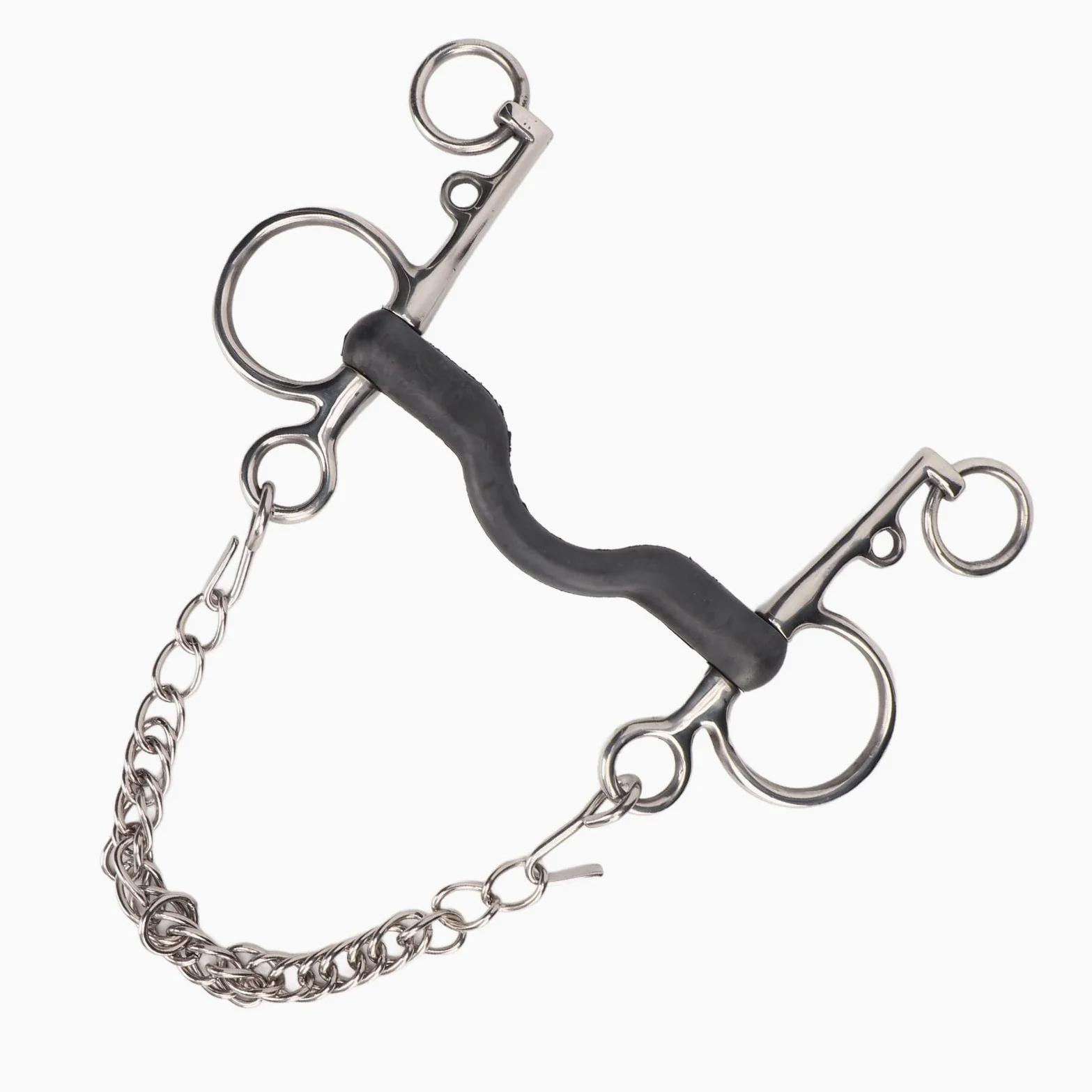 Imboccatura Cavallo in Acciaio Inox con Rivestimento in Gomma, 127mm - e antiruggine, Morbida Pressione distribuita, Ideale per Il Controllo Confortevole del Cavallo