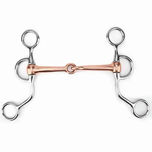 Snaffle di Cavallo, Masticare morso da Allenamento in Acciaio Inossidabile Mese snodato di Rame Morso da dentice Anello Francese Anello Sciolto Accessorio da Corsa con Serpente di