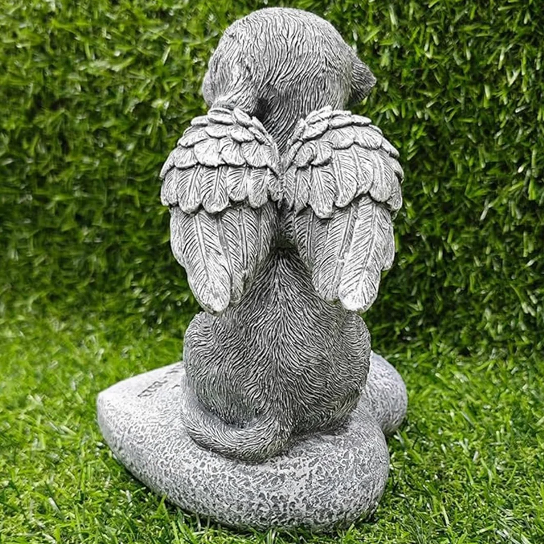 JHB Personalizzato Dog Memorial Pietre da Giardino con portacandele, 3D Dog Headstone Tombstone Pet Grave Markers per la Perdita del Cane di Regali di simpatia (Nota: Candela Non è Incluso!!!)