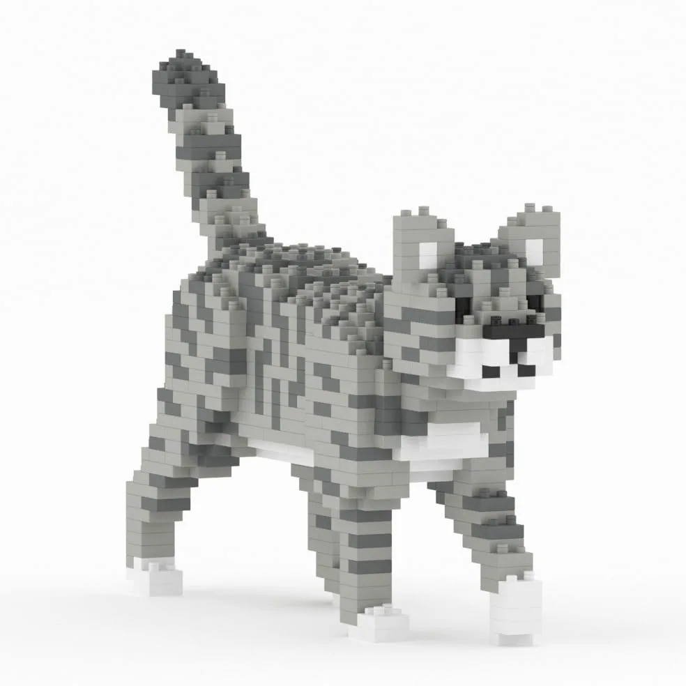 JEKCA Bricks Grey Tabby Cat Mini 01S ST19CM04