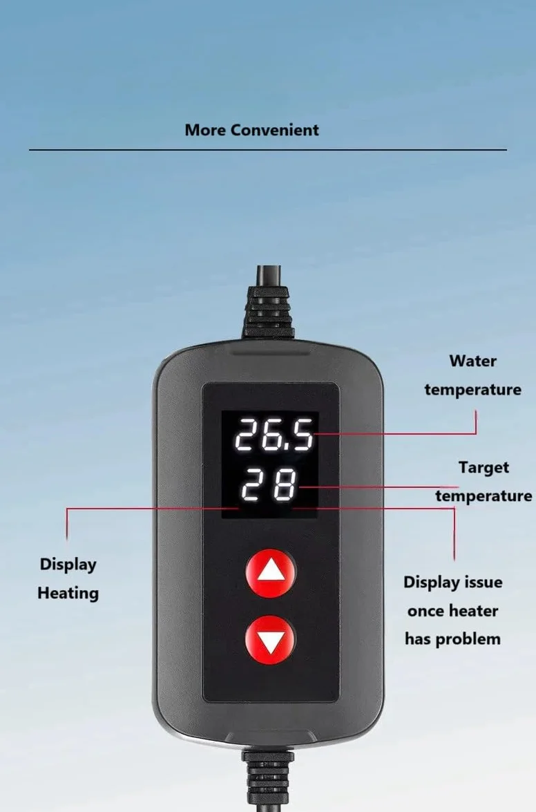 Riscaldatore acquario con display temperatura Eco riscaldatore regolabile 25 W/50 W/100 W/200 W/300 W/500 W (E-300 W)