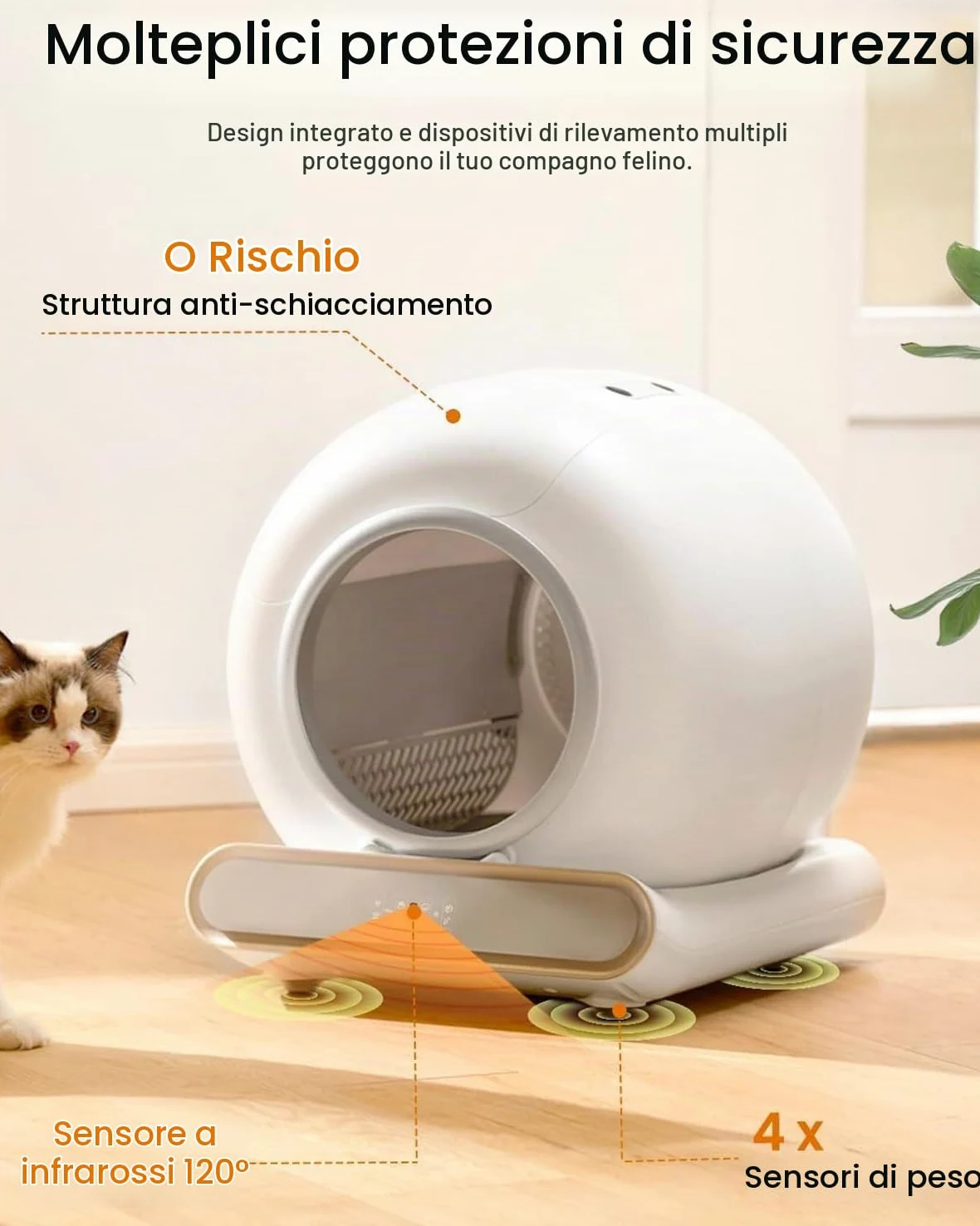 Lettiera Gatto Autopulente Grande 65L, Controllo APP Wi-Fi, Lettiera Automatica Intelligente per Gatti Multipli, Sicurezza Anti-Incastro, Silenziosa, Controllo Professionale Odori per Chat