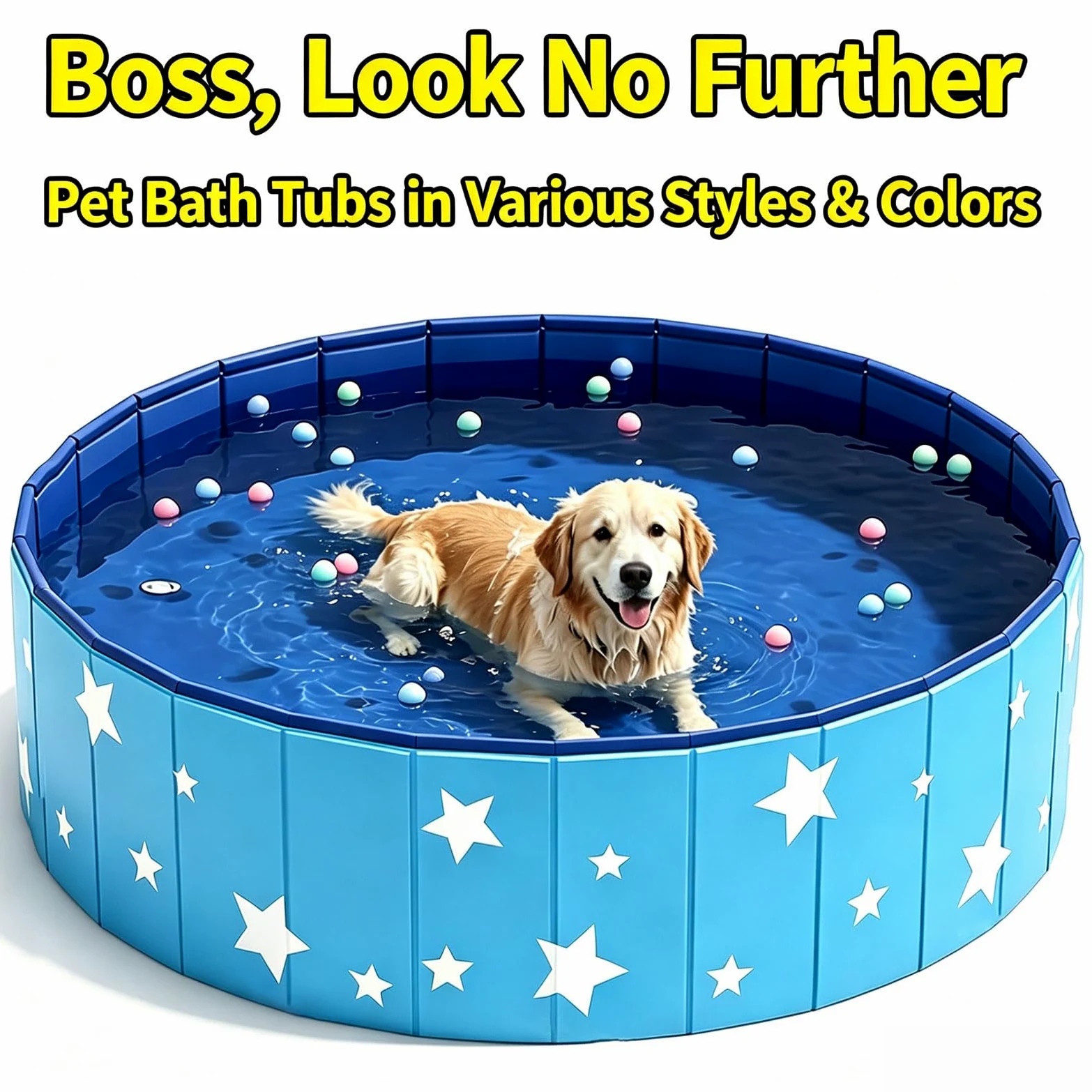 Piscina per Cani 120 x 30cm Vasca per Cani Pieghevole Senza gonfiare in PVC Vasca Rigida e Rotonda con Scarico Antiscivolo Vasca Portatile Interattiva per Cani Gatti Cuccioli Animali