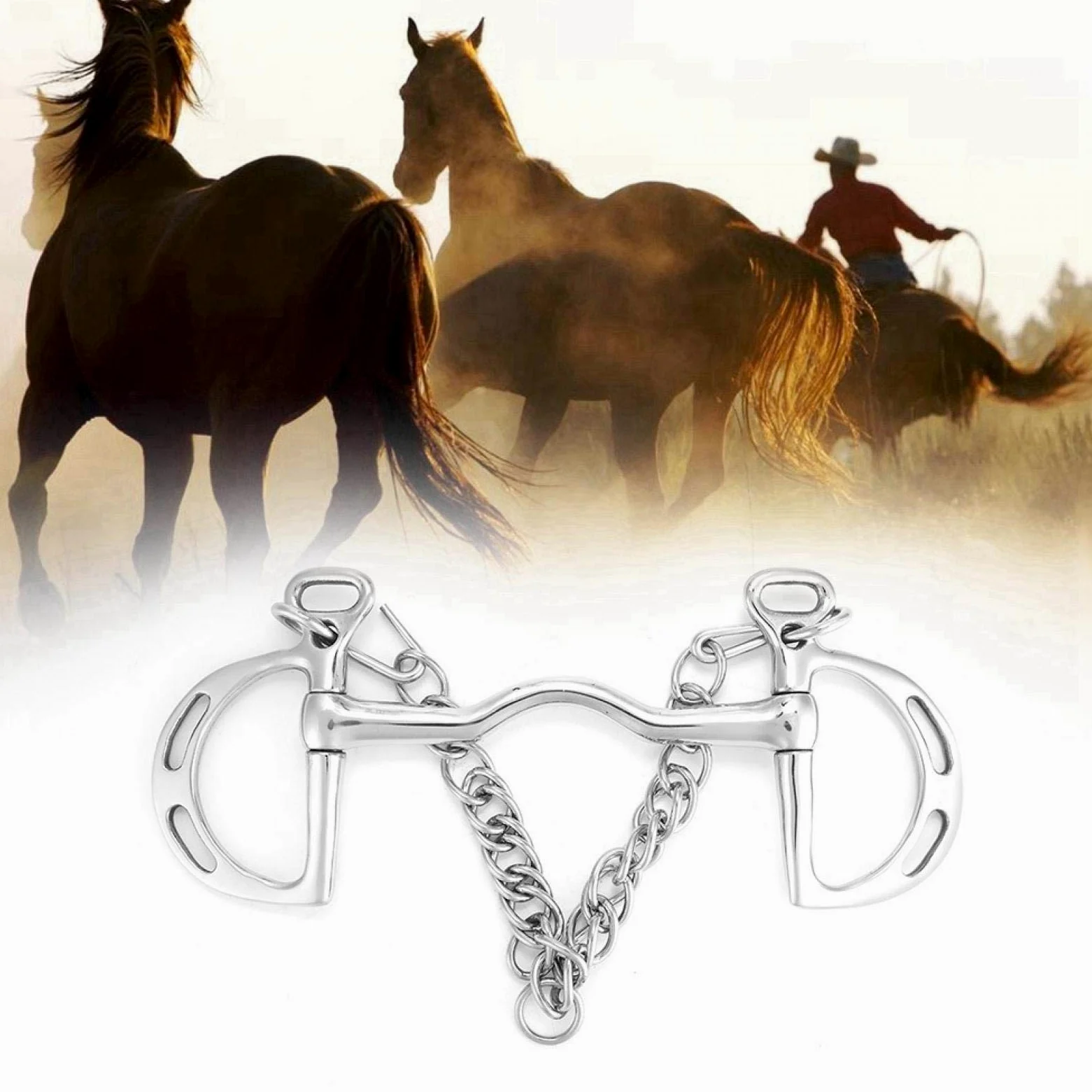 Morso a Bocca di Cavallo, Masticare Cavallo Portatile in Acciaio Inossidabile, morso Pelham a Bocca di Cavallo Solido per(Horse's Mouth is 125 mm Long)
