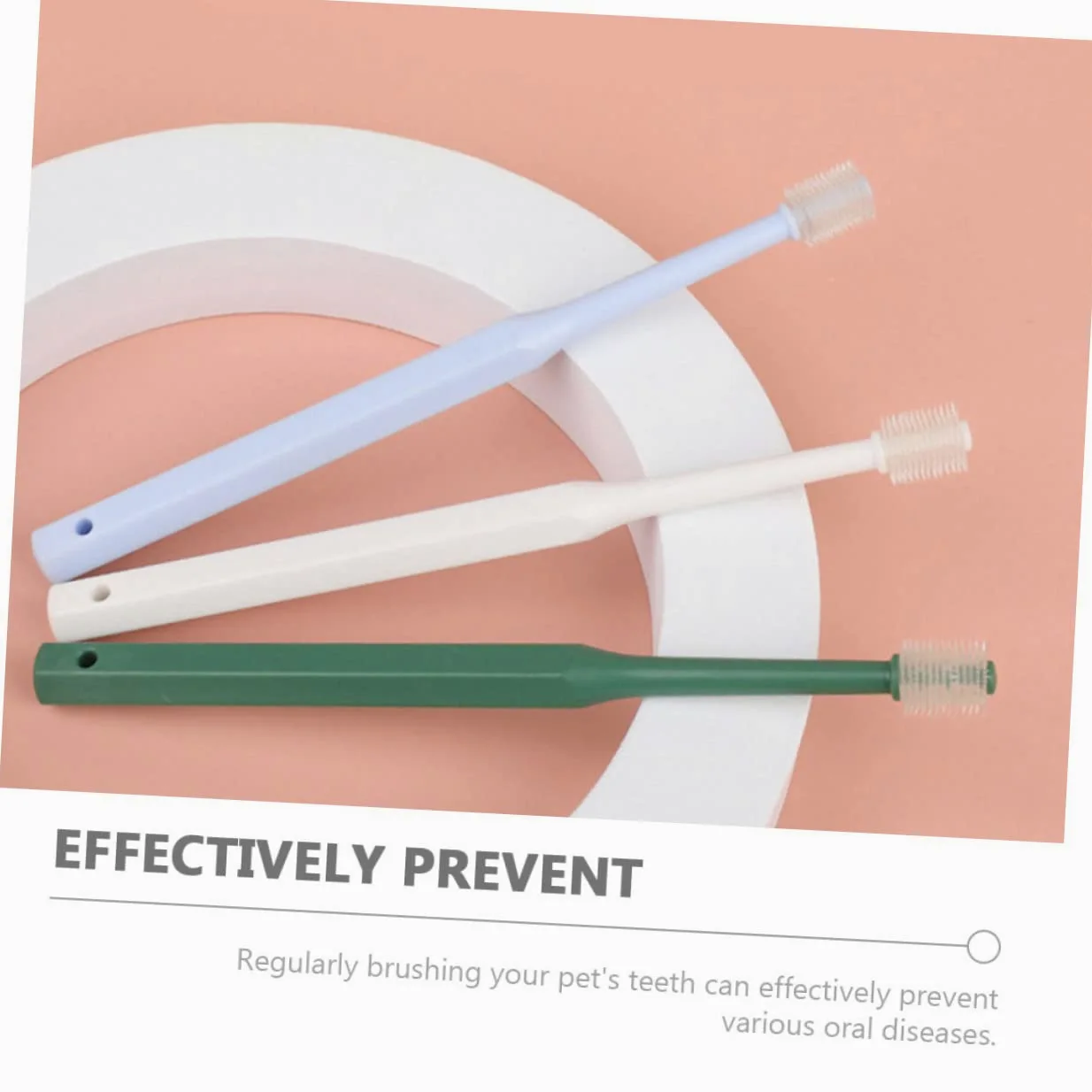 BESPORTBLE 12pezzi Spazzolini Per Cani e Gatti Spazzolino Da Denti Plastica Con Setole Morbide Pulizia Orale Per Animali Domestici Manico Ergonomico e Antiscivolo Confezione Da Verdi