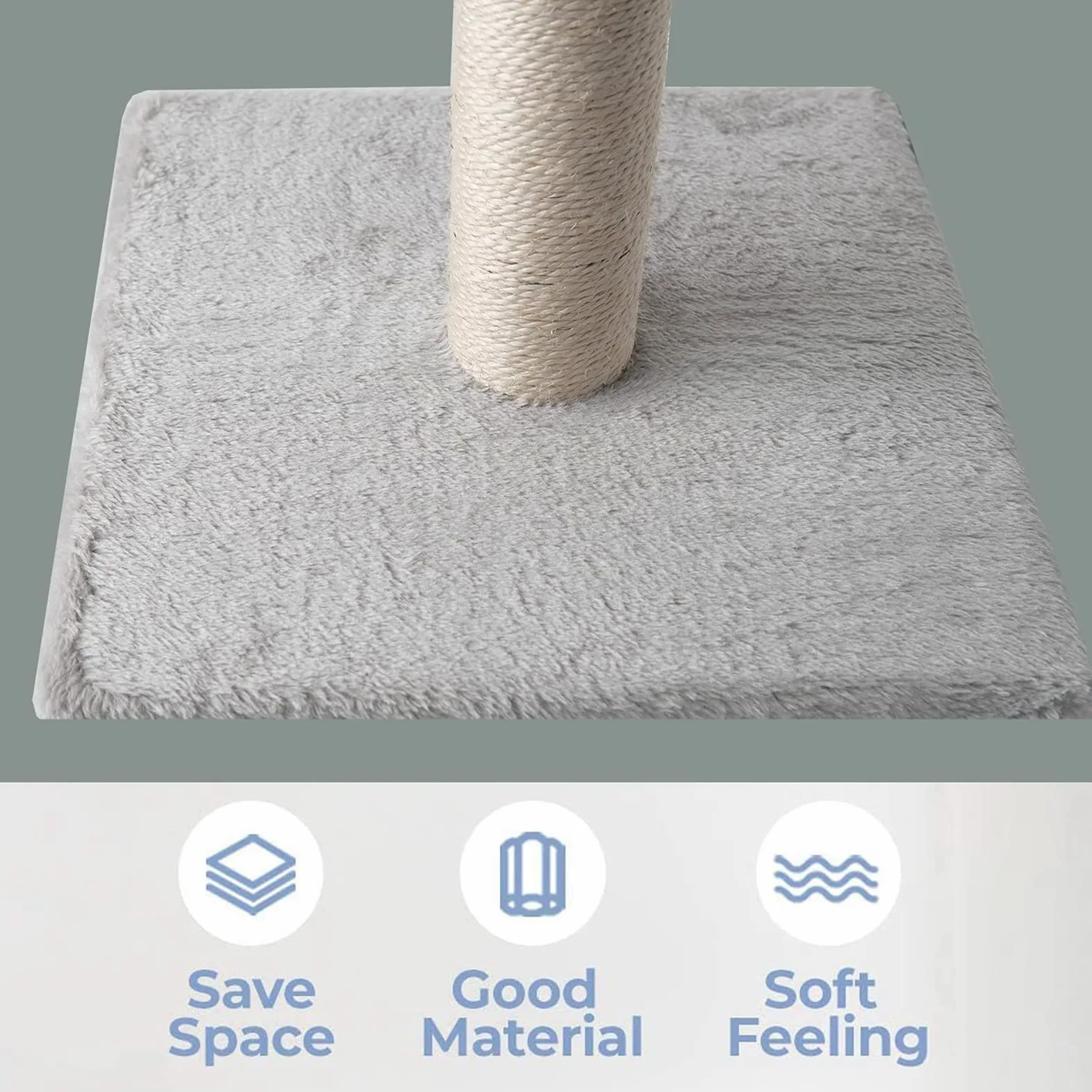 Tiragraffi per Gatti Adulti 97cm Palo in Corda di Sisal Naturale con Palla Appesa, Morbido Peluche