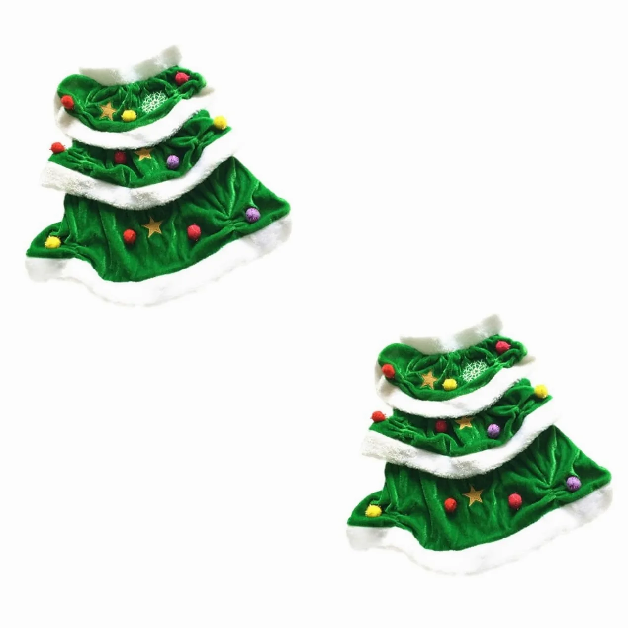 HMJGDHX 2 Pezzi Abito per Cani a Forma di Albero di Natale Vestiti per Animali Domestici per Natale Confortevole Felpa con Cappuccio Calda per Costume da Festa per Cani Abito Festivo per Animali