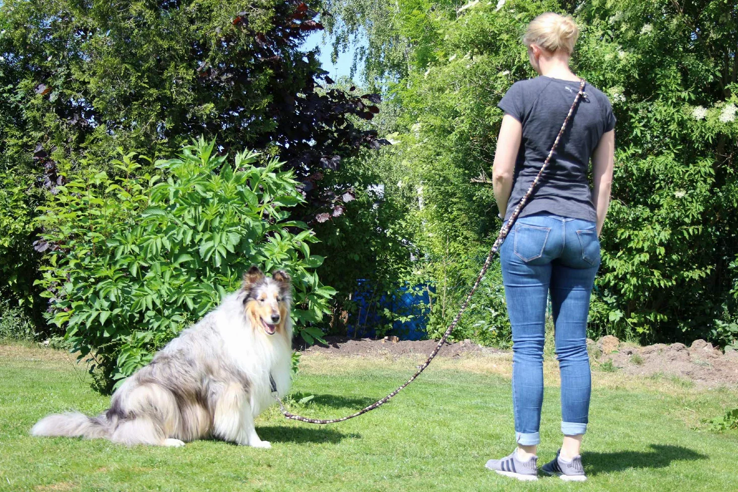Guinzaglio per cani intrecciato, multilaterale, regolabile in 4 posizioni, lunghezza 2,80 m, rotondo, diametro 15 mm, per cani grandi e grandi, Made in Germany