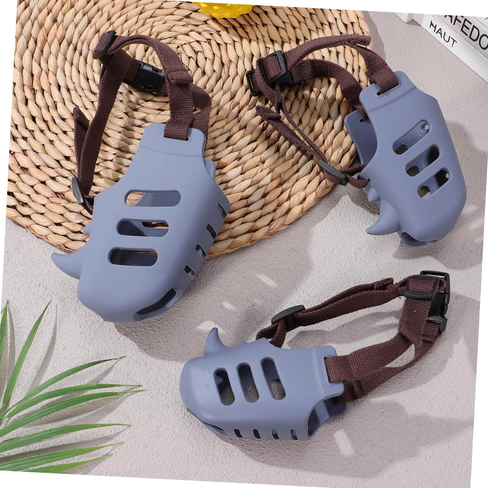 BESTonZON 3pezzi Museruola per Cani in Silicone di Museruole Regolabili Antiabbaio Antimasticazione Adatte per Cani di Piccola e Media Accessori Sicuri per Toelettatura e Protezione