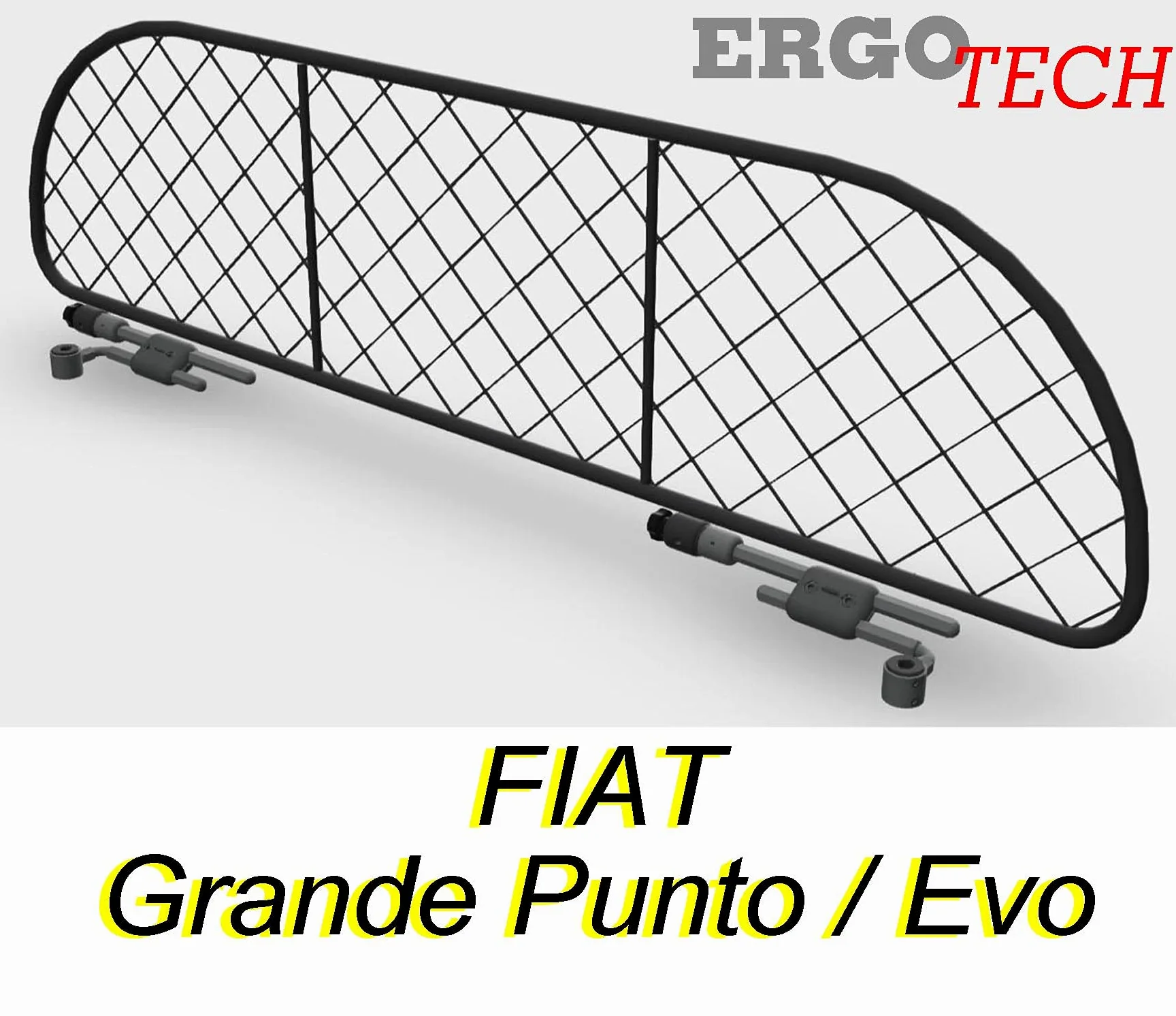 ERGOTECH Divisorio Griglia Rete Divisoria per Fiat Punto, RDA65-XXS, per Trasporto Cani e Bagagli