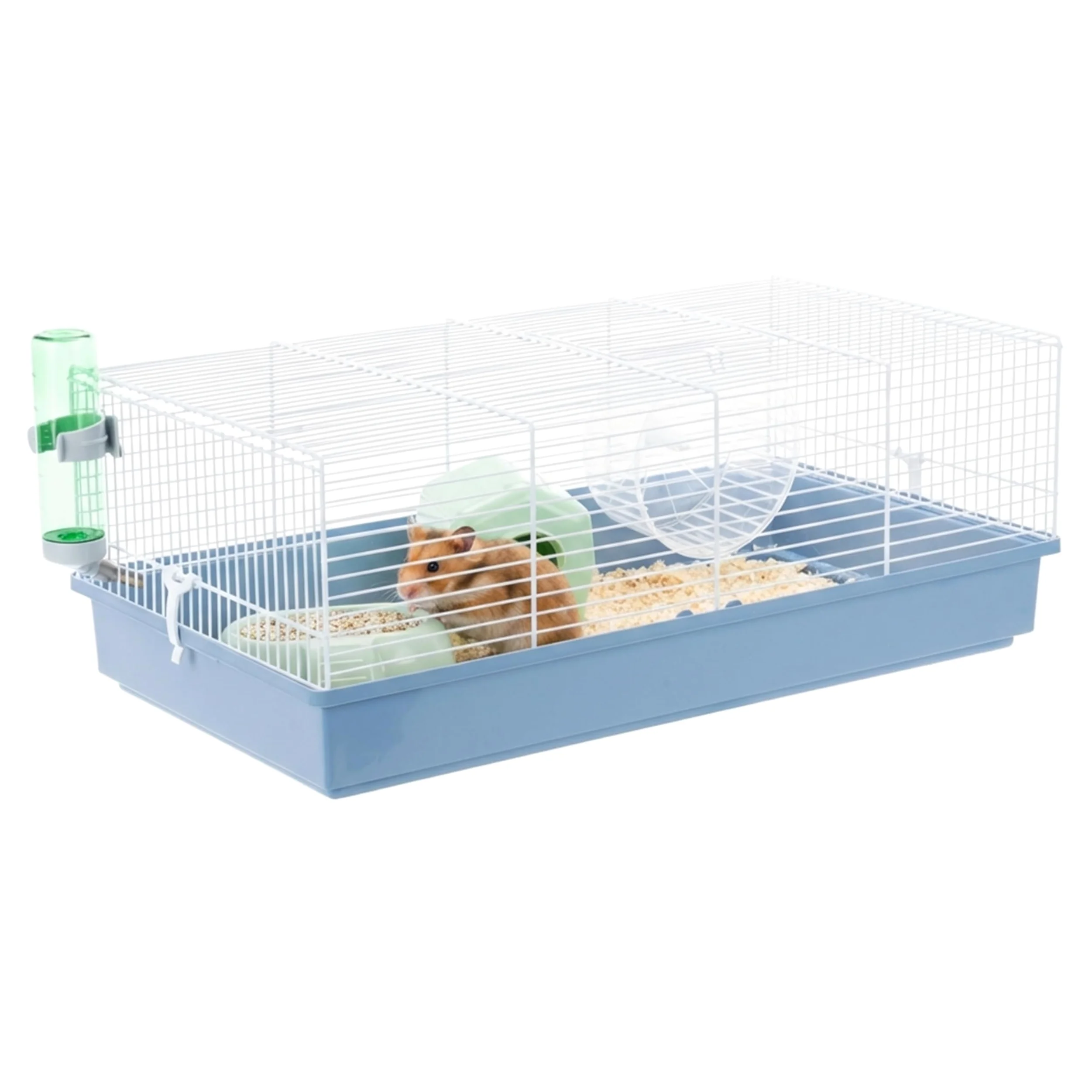 FERPLAST Gabbia Roditori CRICETI 11 per Criceti, in Metallo, Accessori inclusi: Mangiatoia, Beverino, Casetta, Ruota. 57,5x31xh21,5cm