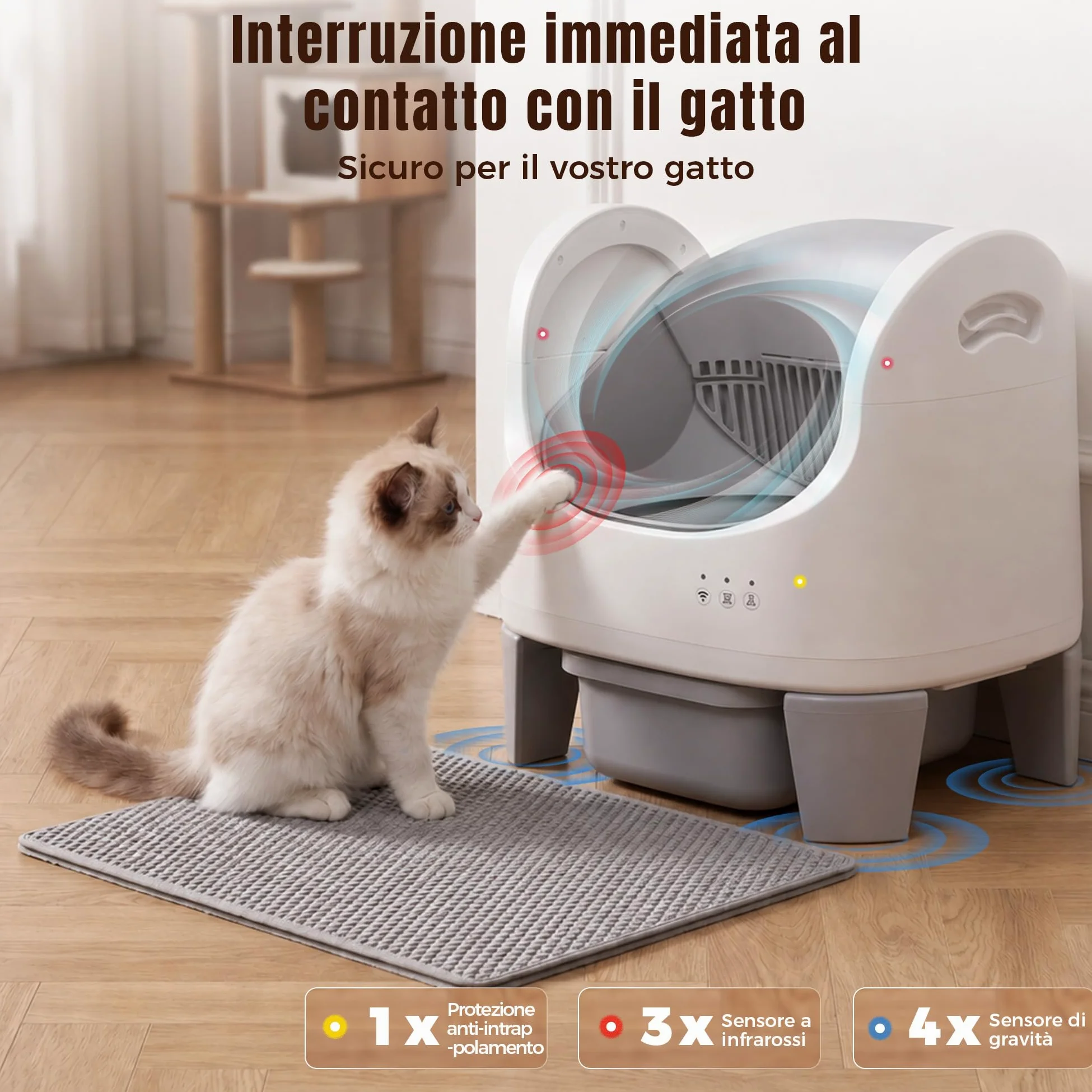 Jummico Lettiera Gatto Autopulente, Lettiera Autopulente per Gatti Aperta, Controllo APP / 15 Giorni senza Rimuovere le Feci/Design Anti-Pizzicamento, Lettiera Smart adatta per Gatti da 1,5 a 10 kg