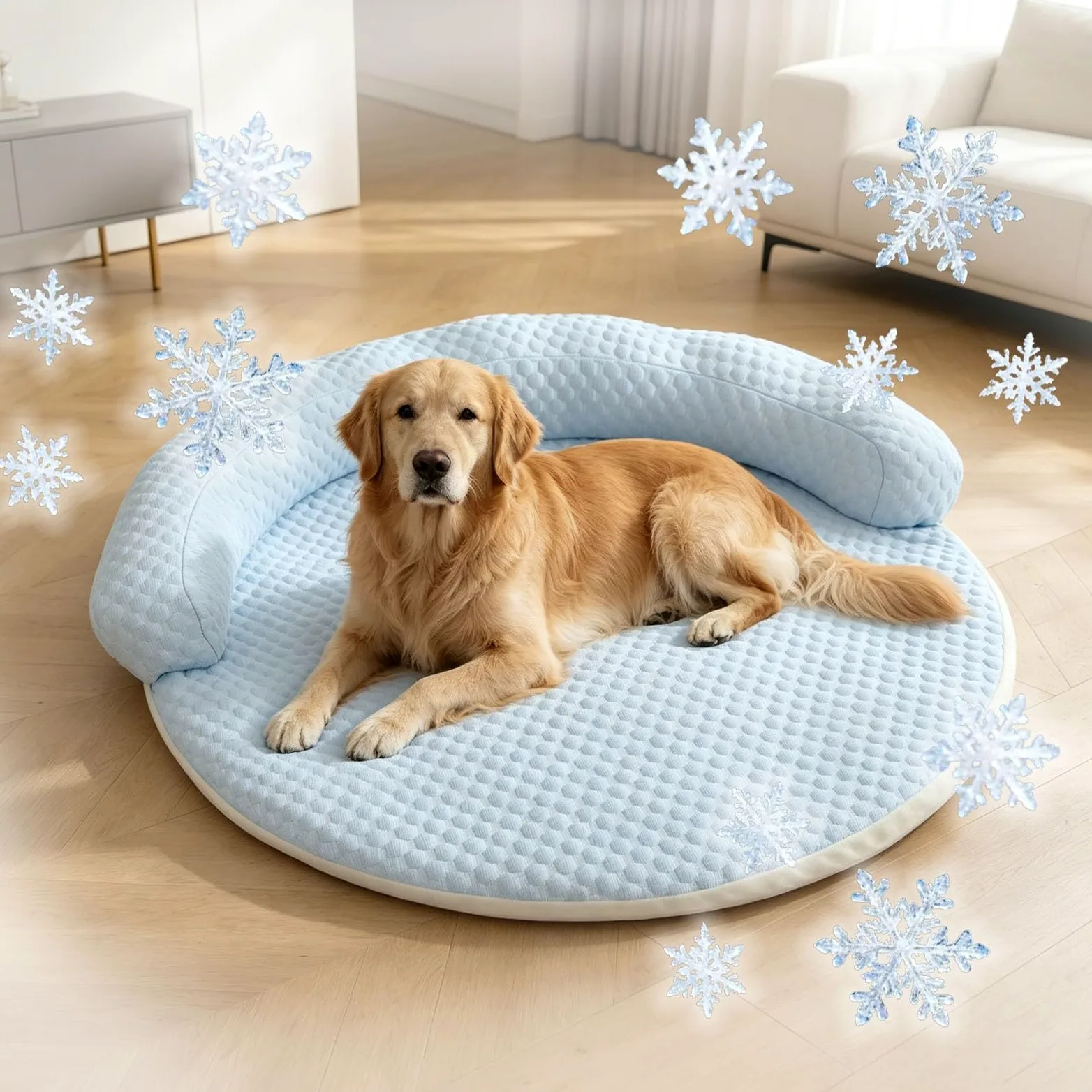 Generico Tappetino Refrigerante Cane,110X110cmTappeto Refrigerante per Cani,Tappetino Refrigerante Gatto Non Gel,Tappeto Refrigerante per Gatti Mantieni il Tuo Animale Fresco Dentro/Fuori