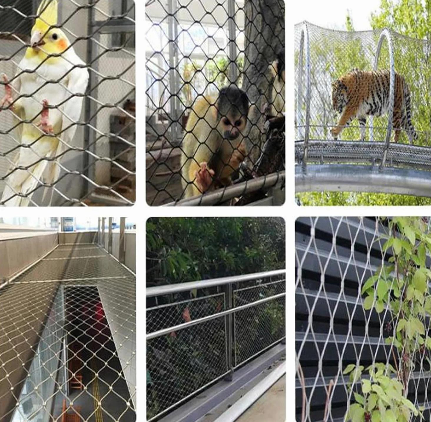 Rete in Corda di Acciaio Inossidabile 304 Rete Flessibile per Gabbia per pollame per Animali, Rete in Rete Metallica per Recinzione, Rete anticaduta ad Alta Quota per Scale da Balcone da Gia