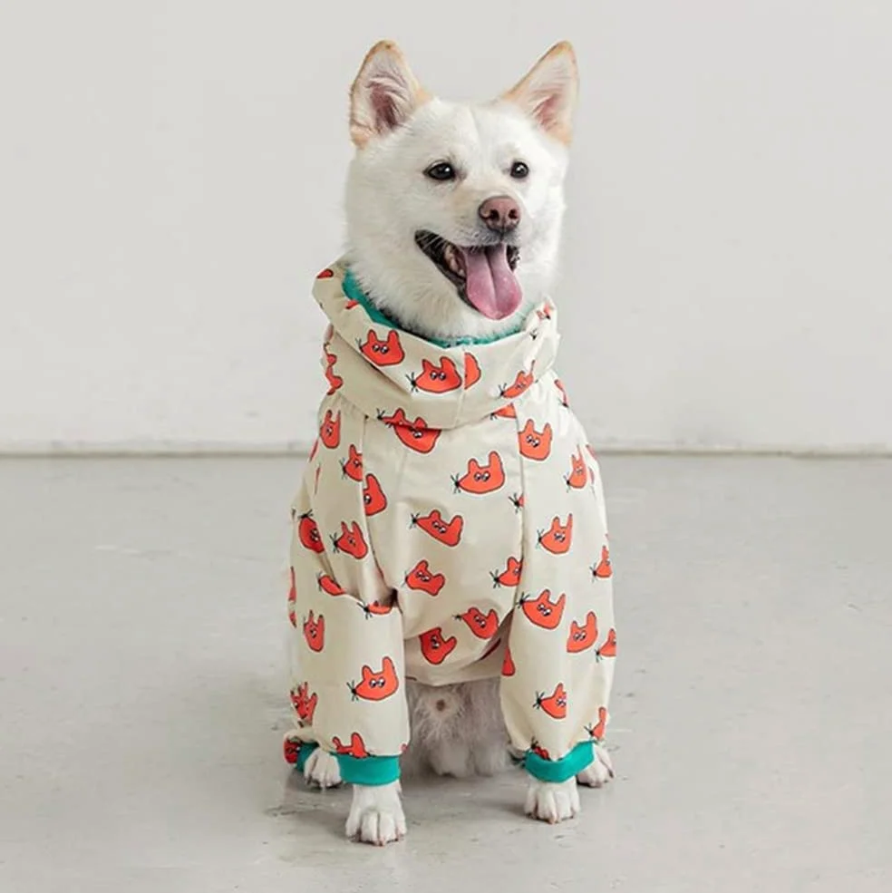 Impermeabile per Cani da Compagnia Impermeabile Universale A Quattro Zampe per Cani di Grossa Taglia all Inclusive con Impermeabile,Bianca,3XL