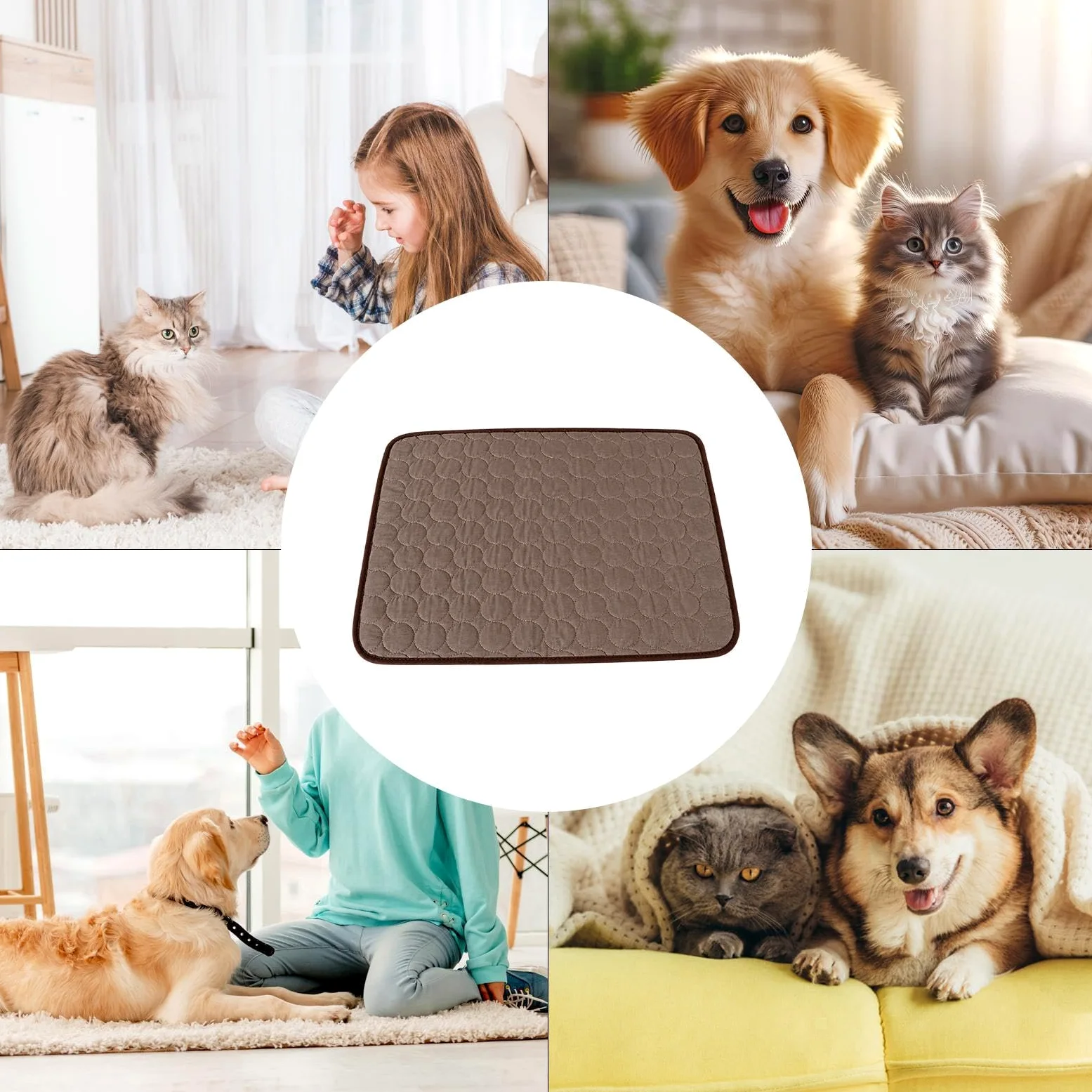 Tappetino Rinfrescante per Cani Lavabile Traspirante Portatile Seta | Materassino Rinfrescante Per Cani Da Interno su Divano Auto Canile, Razze Piccole Medie Grandi