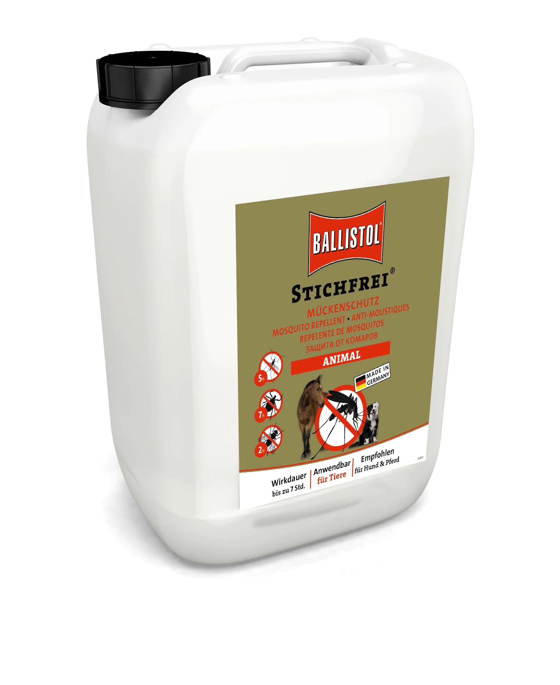 Ballistol, liquido anti-punture per animali, Unisex, Stichfrei Animal 5 Liter, Kanister, 5 litri