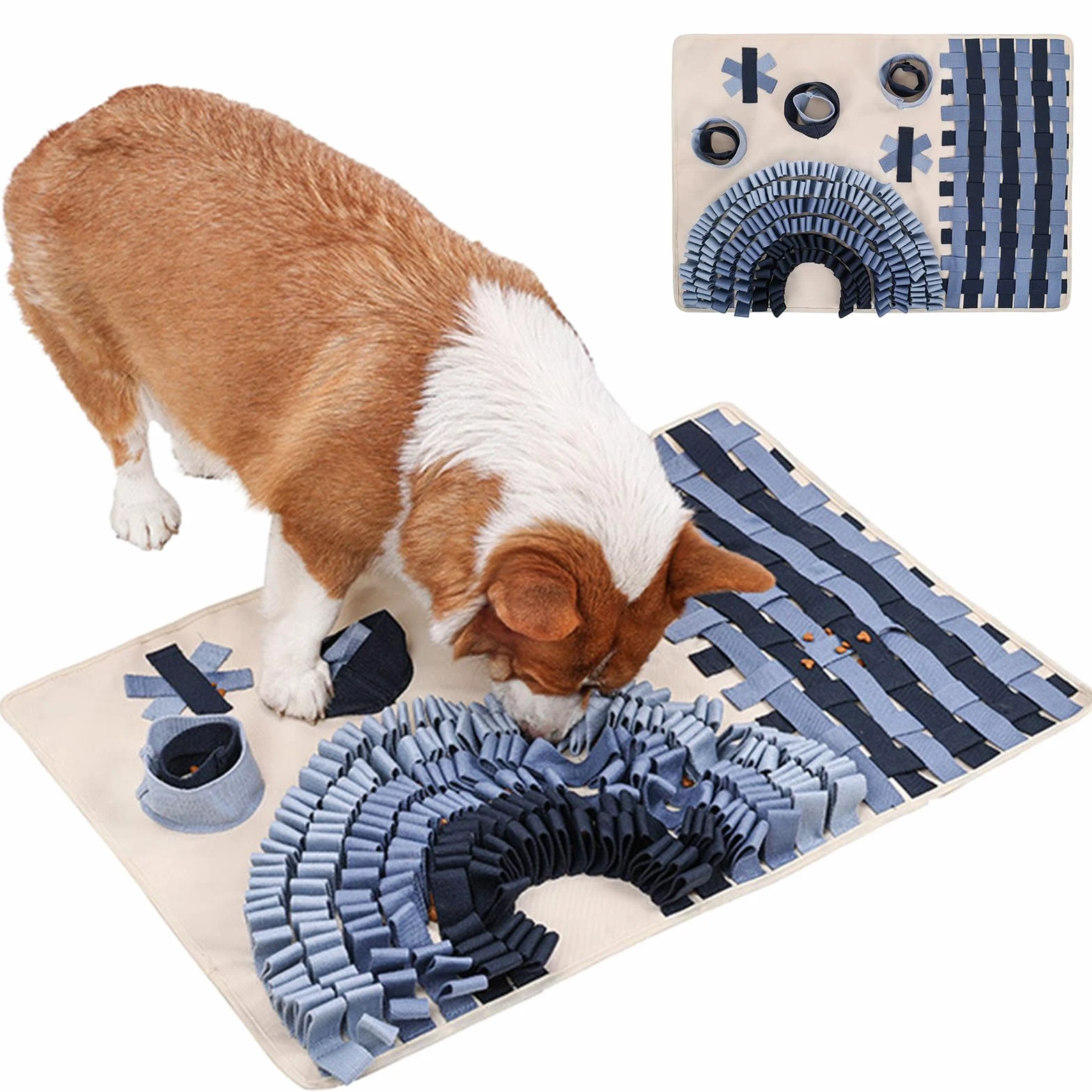 Tappetino Olfattivo per Cani, Tappeto Olfattivo Cane, Snuffle Mat per Cani Lavabile Pieghevole Tappetino Sniffing Olfattivo Cane per Addestramento Cani per Giochi Interattivi, 72X50cm