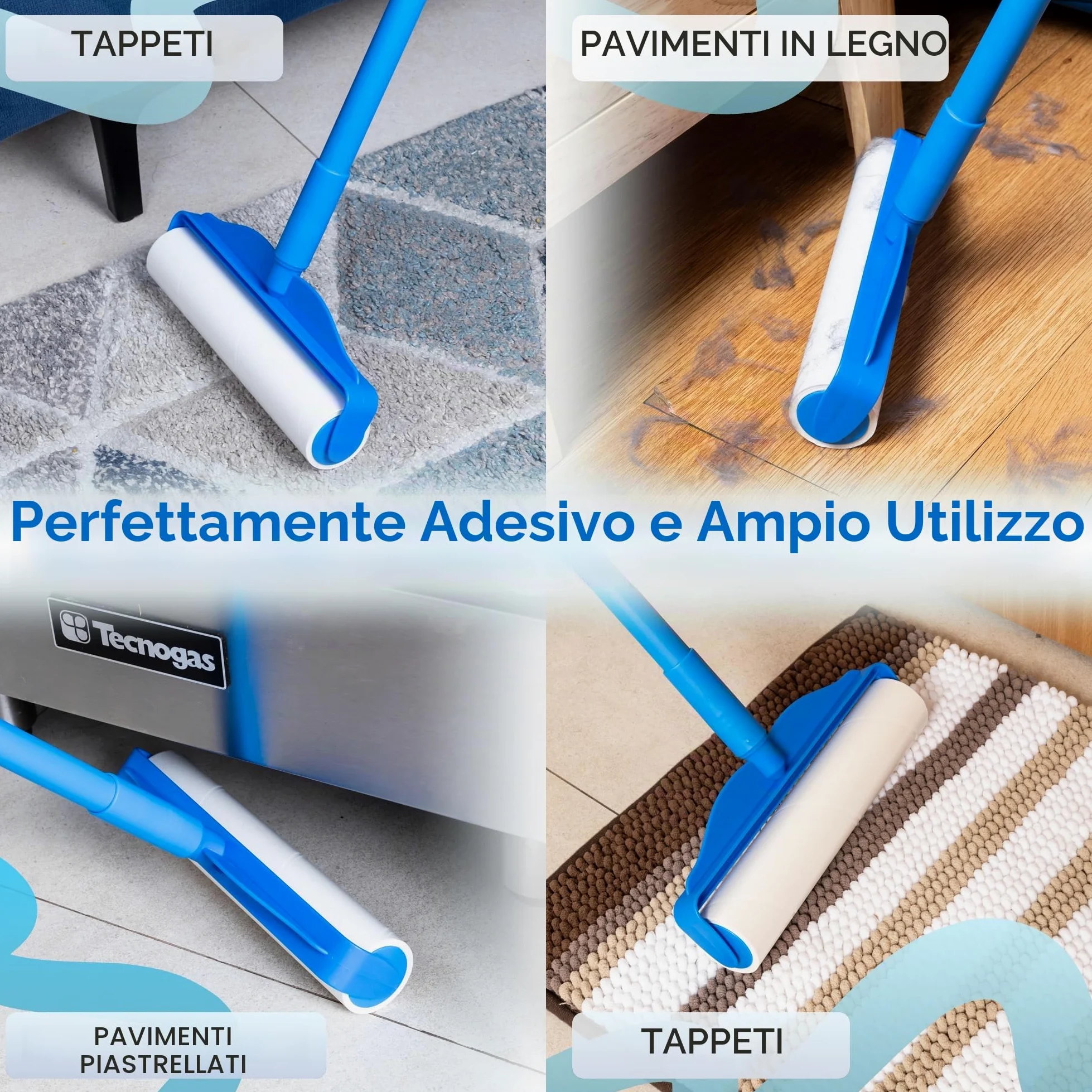 Rullo Rimuovi Peli PetLovers Large con 3 Ricariche – 360 Fogli Totali per Affrontare i Peli degli Animali, Rullo Extra Large per Pavimenti e Tappeti per Case con Animali, Perfetto per Pavimenti
