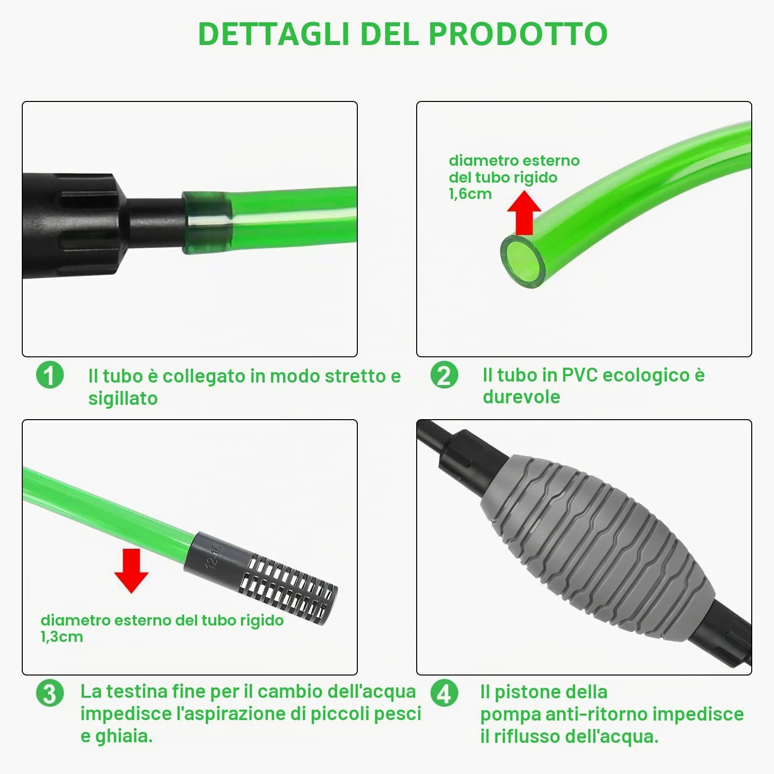 Cambio d'Acqua per Acquario, Detergente per Ghiaia per acquari Kit con sifone, vestito per il cambio dell'acqua dell'acquario e la pulizia della sabbia dell'acquario