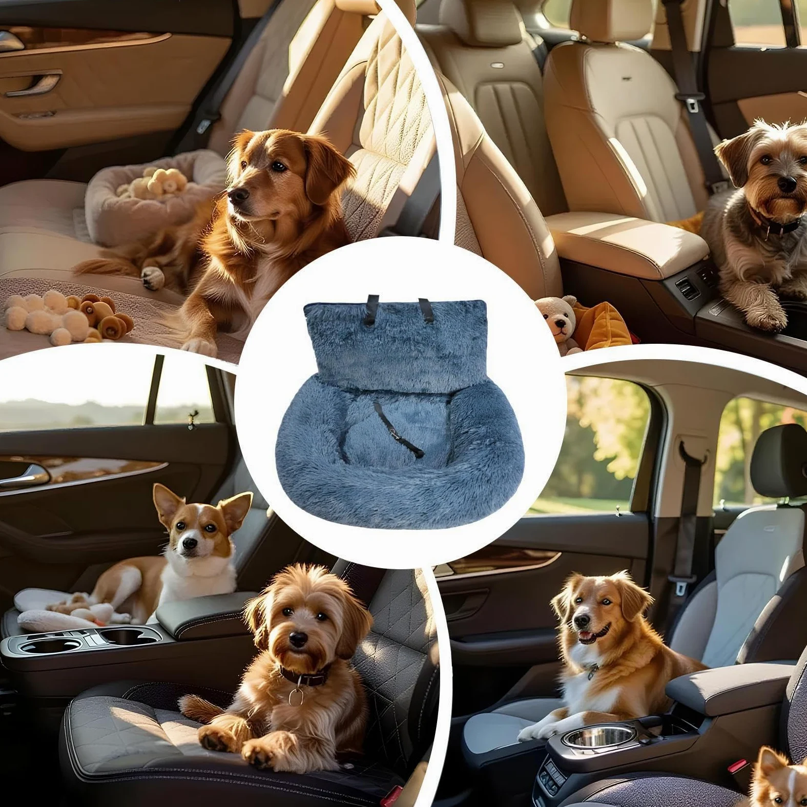 Sedile Auto Cani Cuscino Lavabile Auto Viaggio | Rialzo Morbido Gatti Cuccioli Camion Viaggi Stradali Vacanze Pendolarismo Quotidiano Campeggio Avventure Turismo Veterinario