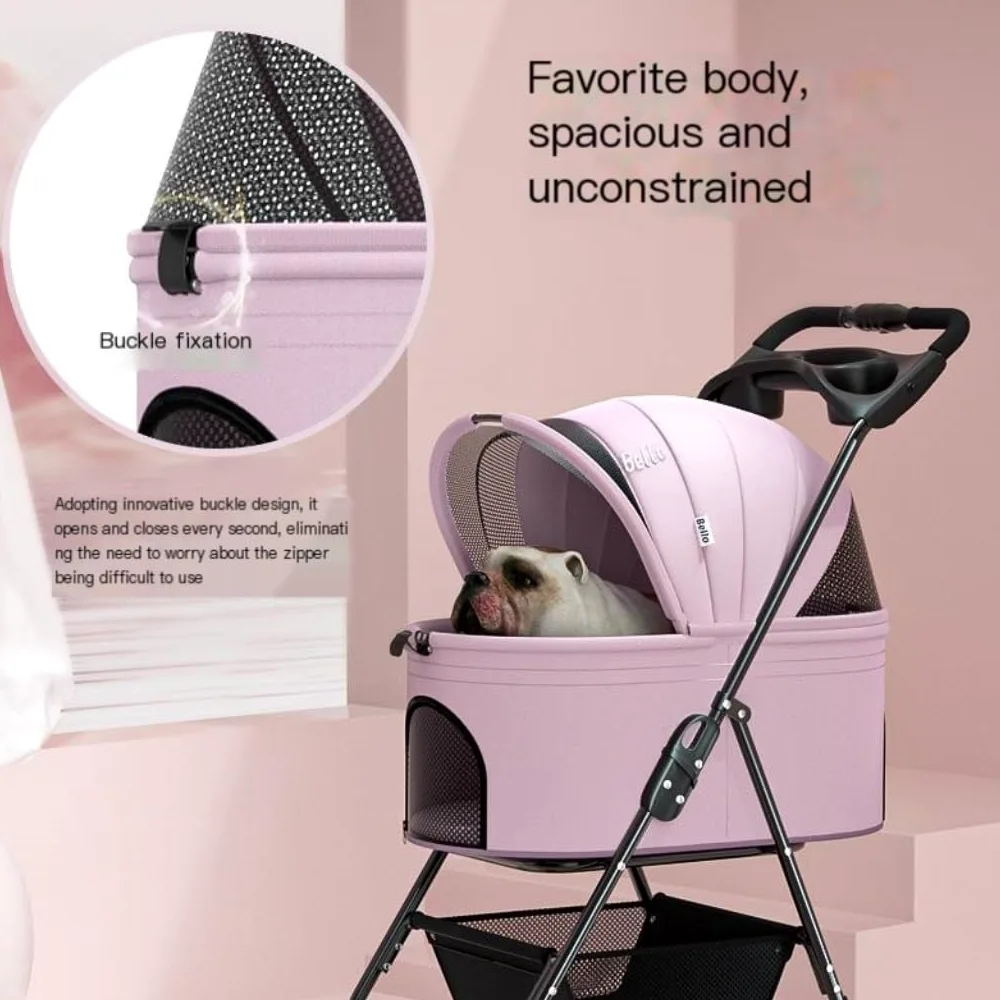 Passeggino per animali domestici, borsa separata universale per animali domestici, passeggino universale pieghevole da viaggio per cani (nero)