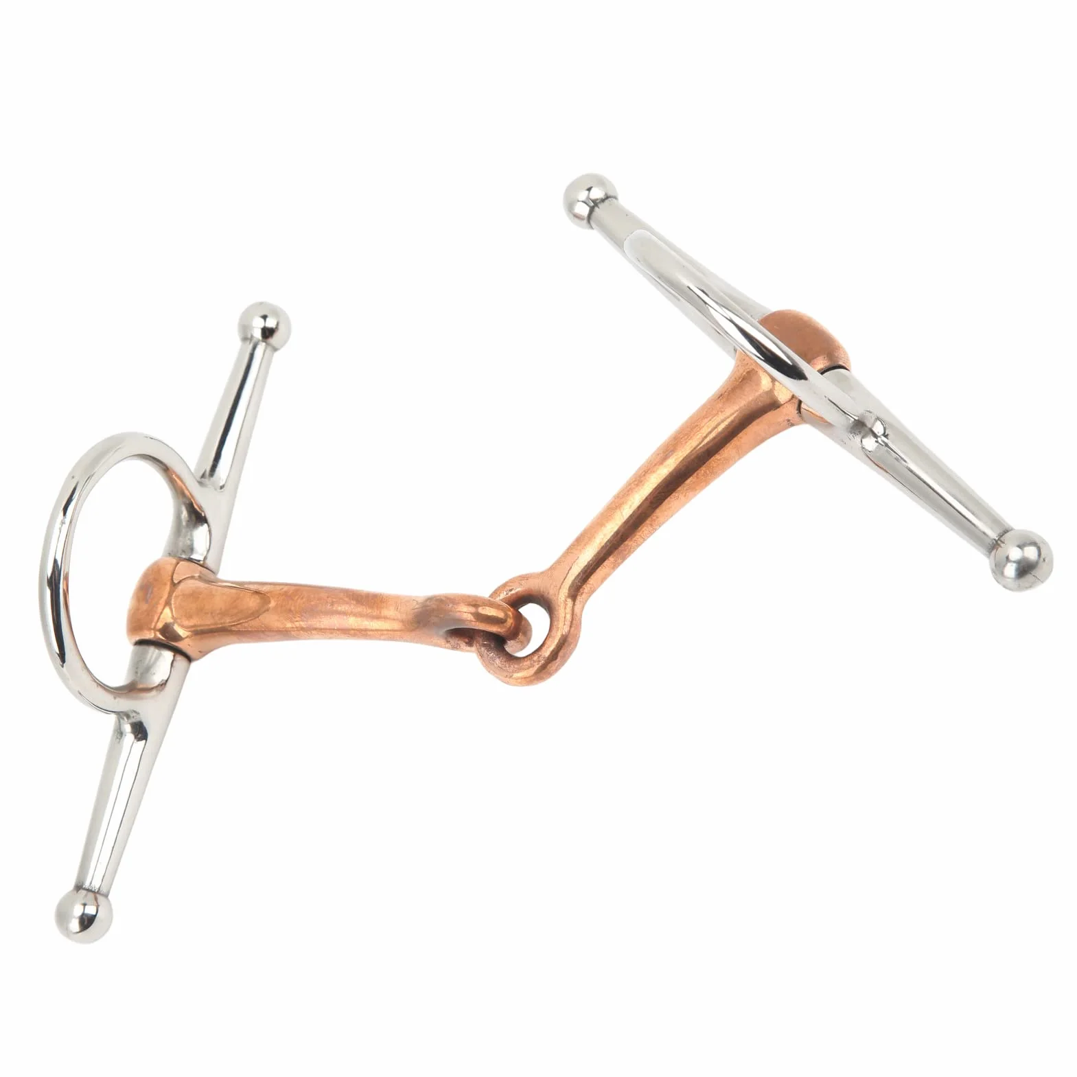 Filetto per Guancia Piena per Cavallo, Filetto per Cavallo da 125 Mm, Filetto per Cavallo con Bocca in Acciaio Inossidabile, Anello Sciolto per Cavallo in Rame, Filetto per Cavallo da Masticare