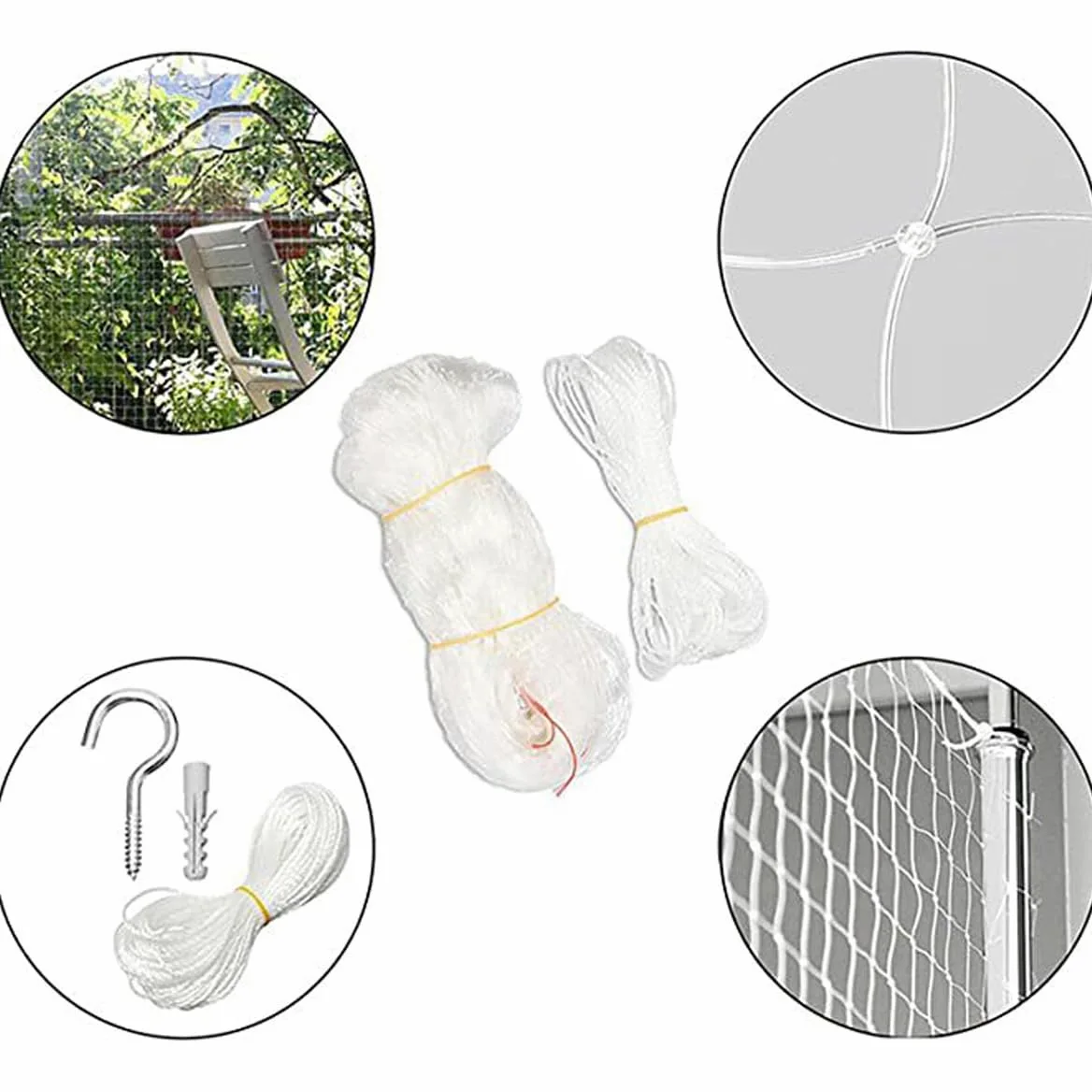 Sarini Protezioni Reti per Gatti 6 X 3 M Protezioni in Filo di Nylon di plastica Reti anticaduta di Sicurezza per Gatti?; Animali Domestici per Proteggere Le finestre del Balcone