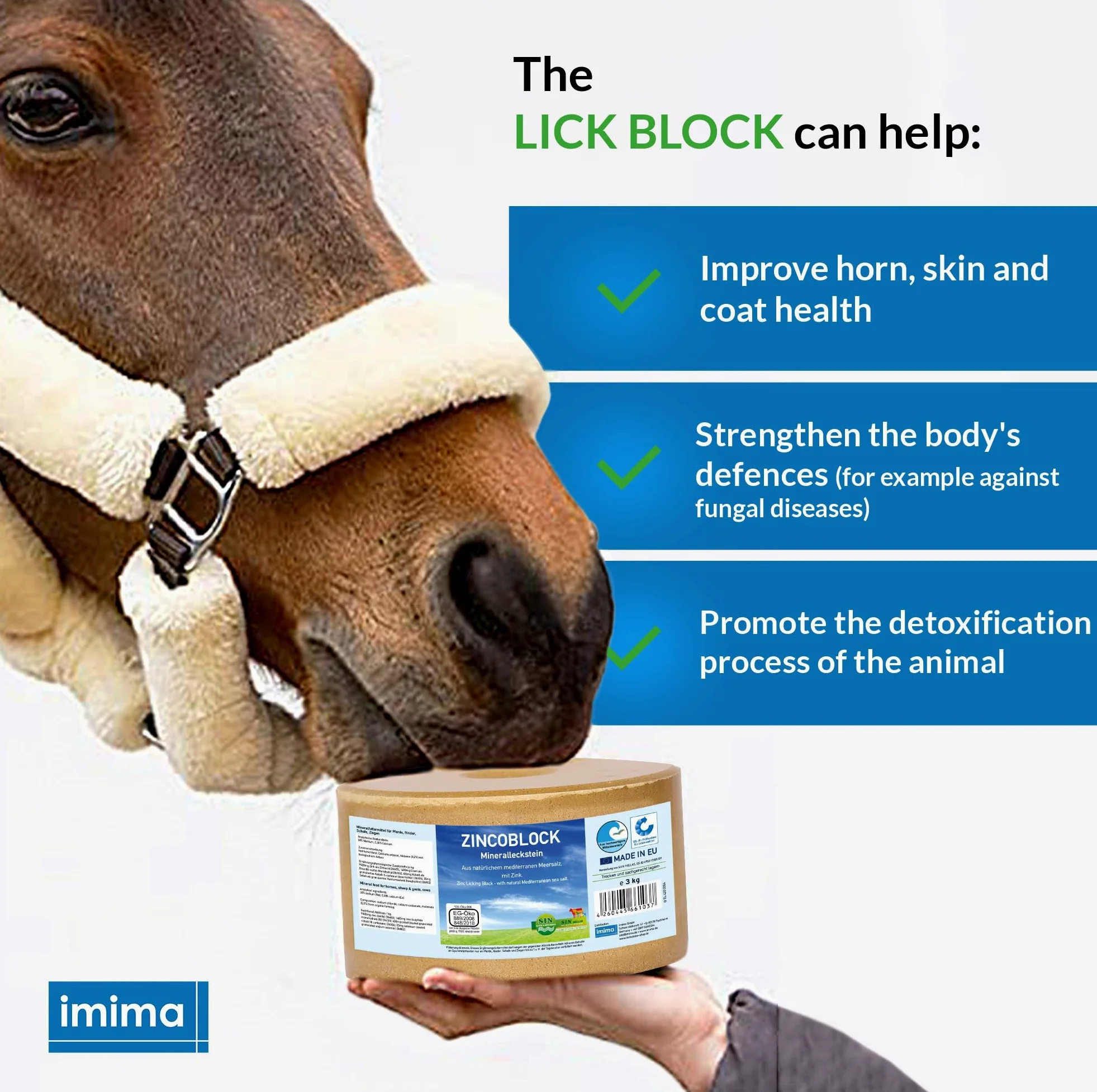 Mineral Lick Horse MultiVitamin BRONCHIAL Salt Lick Set 4 x 3kg - Pietre per leccare il sale per cavalli, pecore, capre, selvaggina e bovini - pietra minerale per leccare il sale