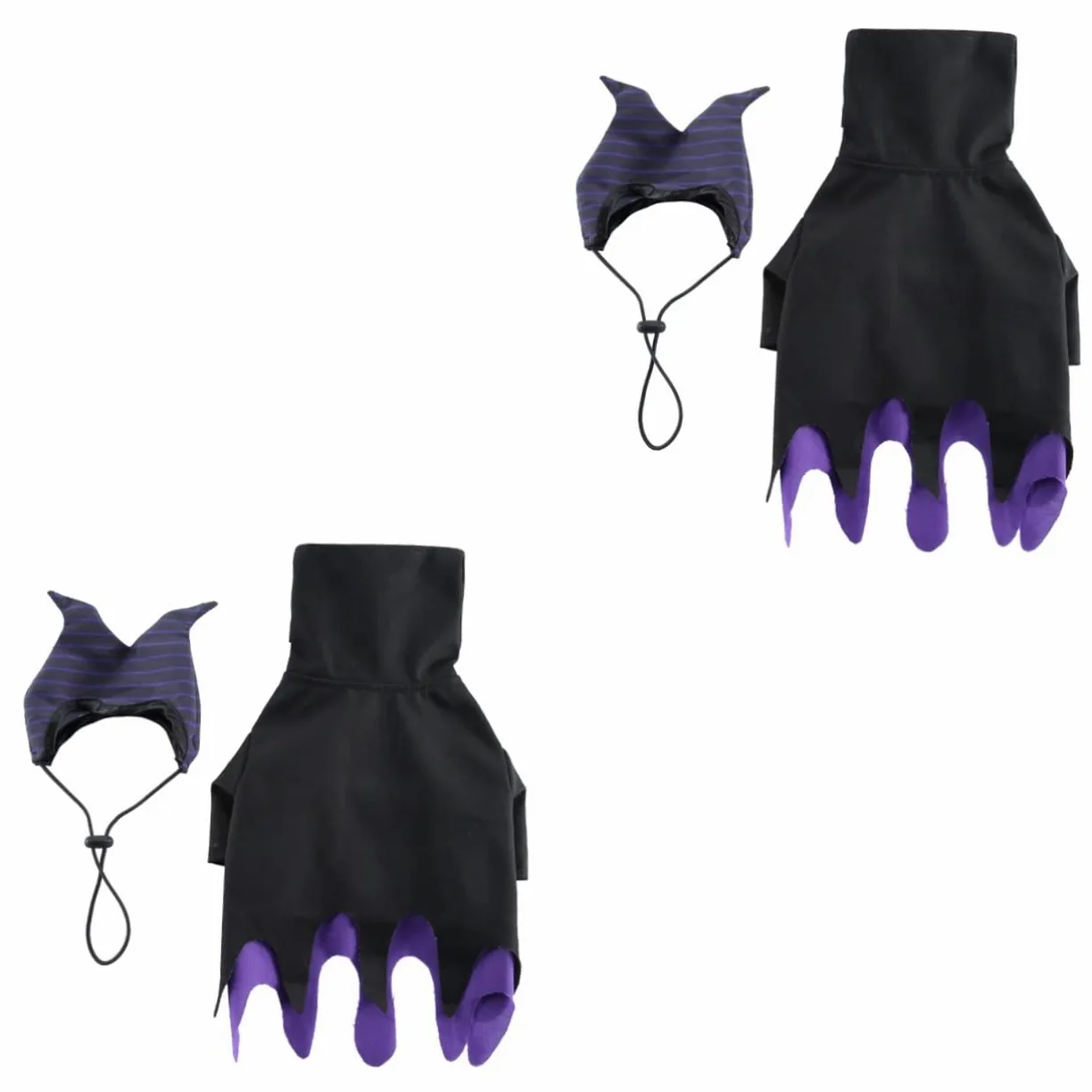 Mipcase 2sets Costume Per Cani Con Elementi Da Strega Abbigliamento Cosplay Per Feste Di Halloween Veste Divertente e Unica Per Cani e Gatti Materiale Traspirante e Confortevole