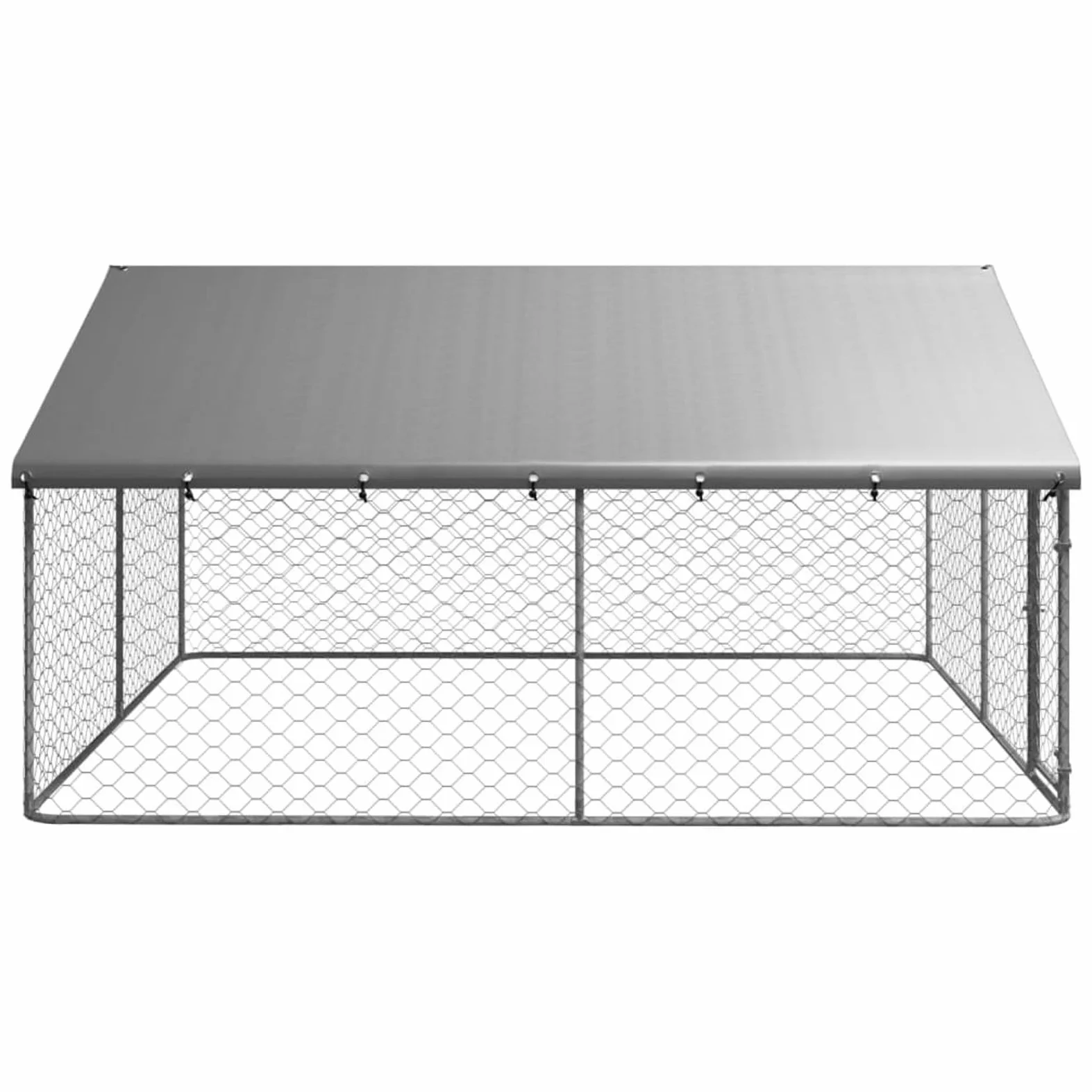 Gecheer Gabbia per Cani da Esterno 300x300x150 cm, Gabbia in Acciaio, Recinto per Cani
