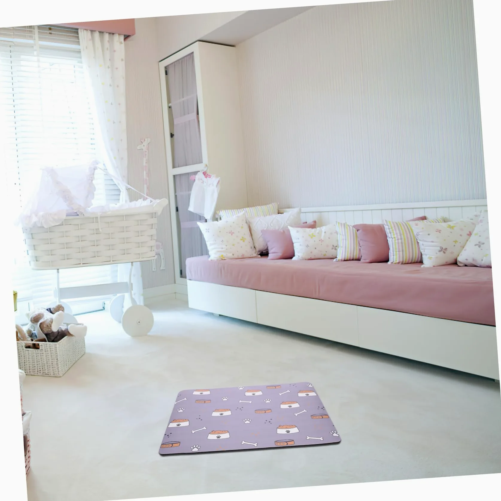 Sosoport 4pezzi Tappetino Antiscivolo Per Ciotole Di Cibo Per Animali Domestici Design Facile Da Pulire Materiale Sicuro e Leggero Per Uso Versatile Casa