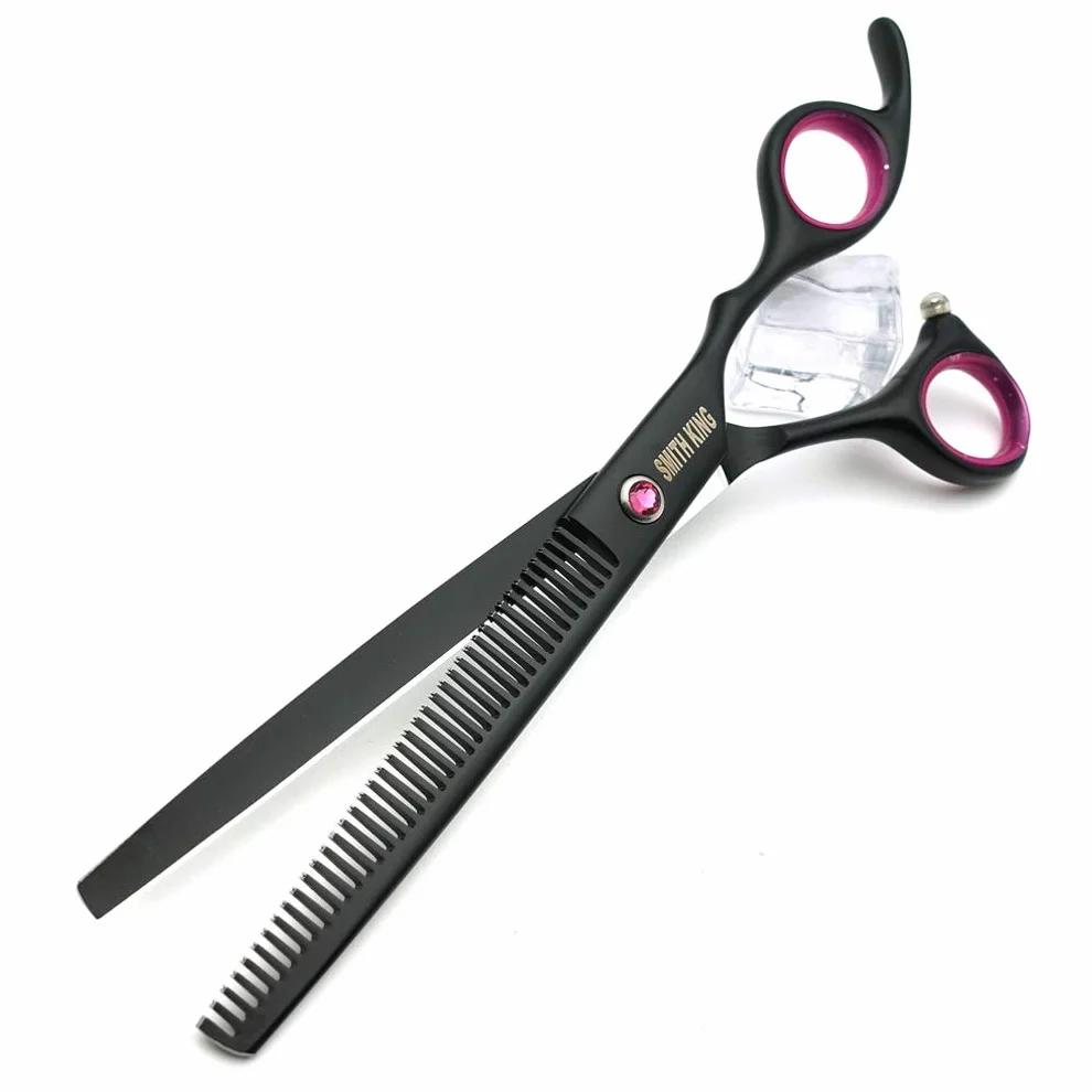 Set di Forbici Professionali per Toelettatura Cani - 17,8 cm, 4 Pezzi: Dritte, Sfoltitrici, Curve, Chunker Con Pettine