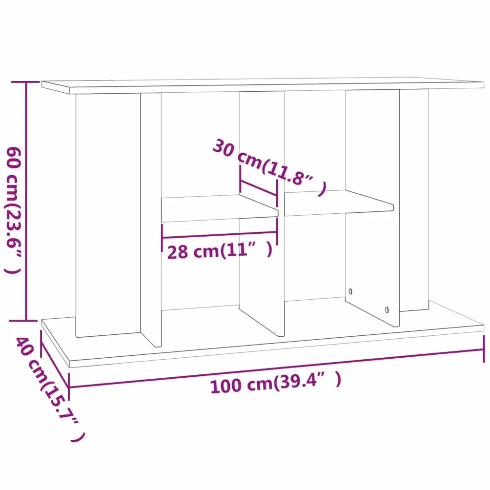 Supporto per acquario, con scomparti aperti, 100 x 40 x 60 cm
