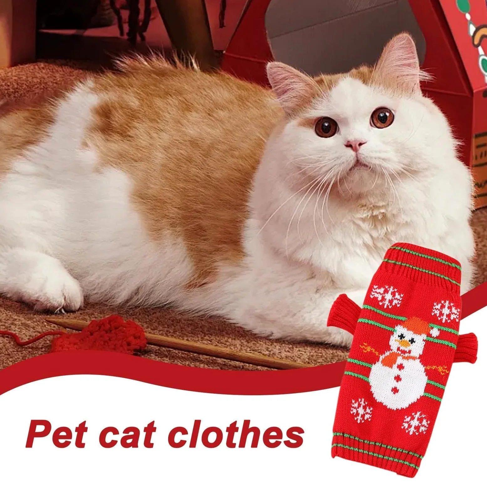 Maglione Natalizio per Cani, Maglione Caldo per Cani, morbide Camicie Natalizie per Cani