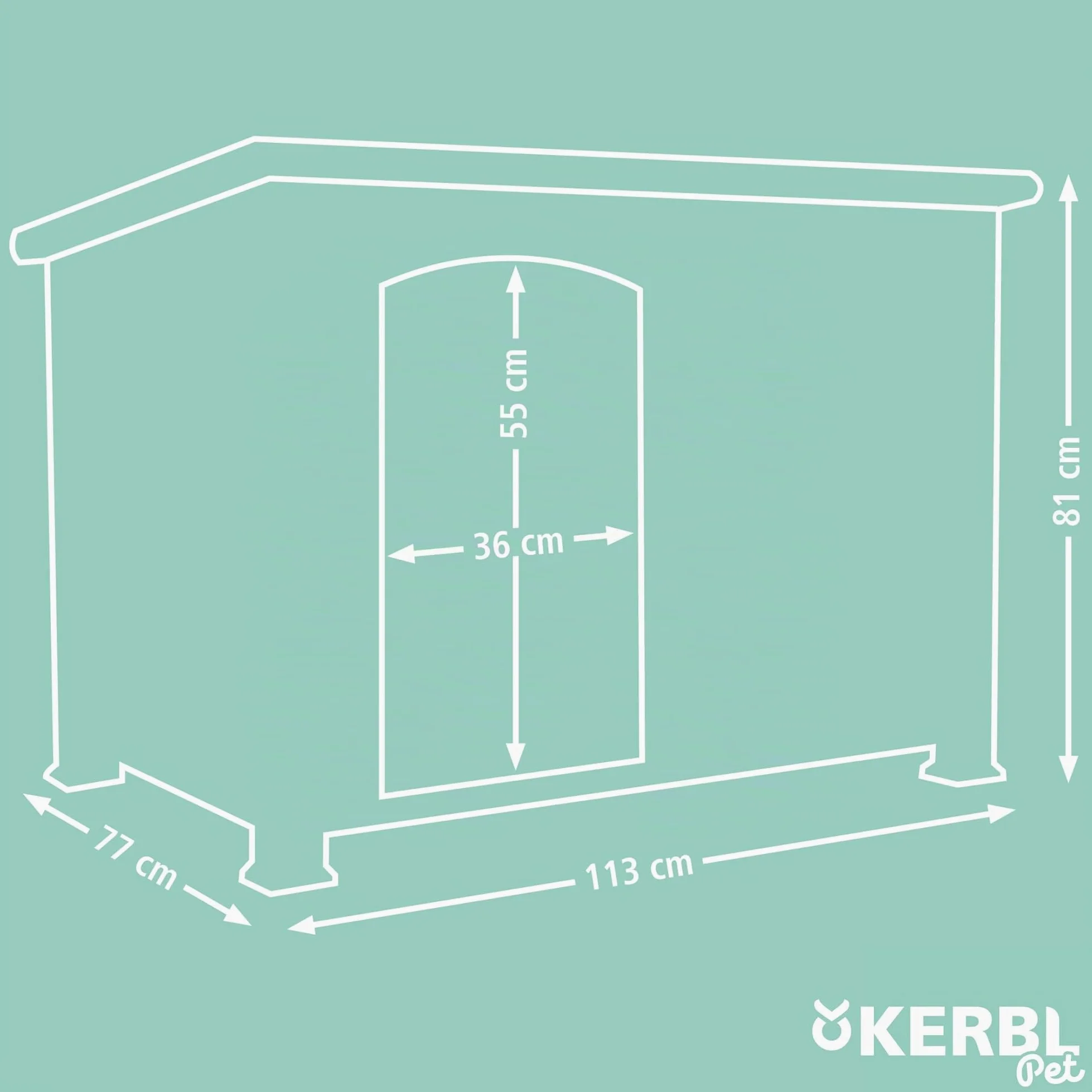 Kerbl Pet cuccia per cani Kenny, bianco/grigio, 113x77x81 cm, cuccia per cani, legno, cani