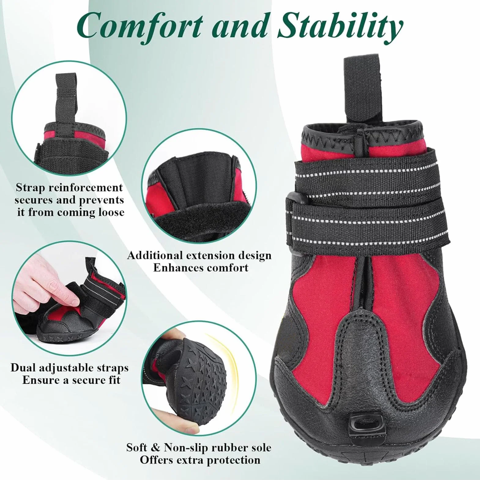 Fockety Tutore per Piede Cadente, Protezione per il Piede dello Stivale per Cani con Fondo Traspirante e Antiscivolo, Scarpe Correttive per Cani per Sollevare in Sicurezza le Dita dei (XL)