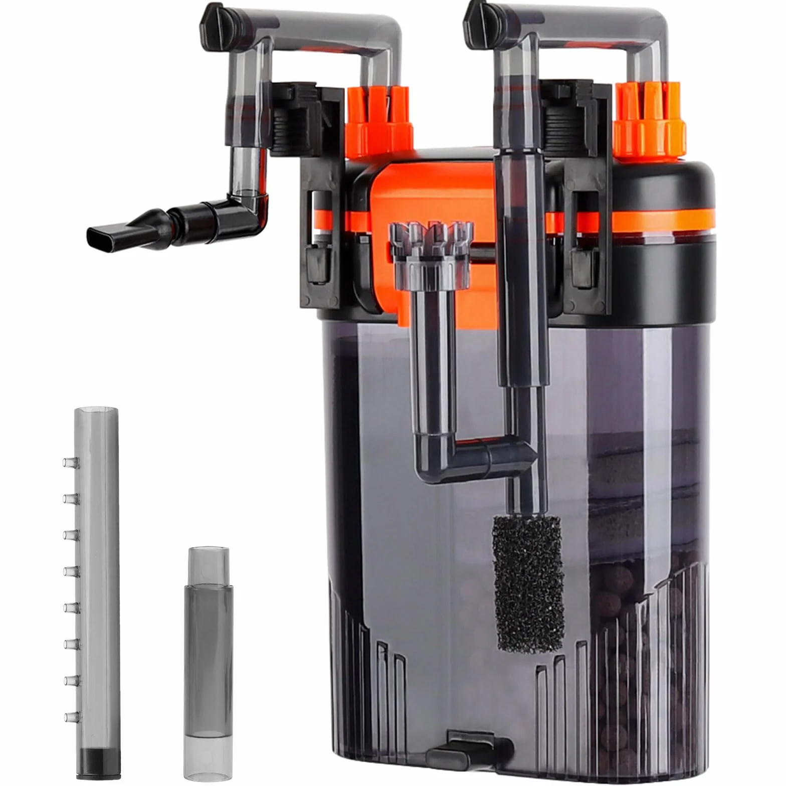 hygger Hang On Filtro Acquario, 380L/H 6W Silenzioso Fish Tank Filter con Ugello per Anatra Uscita Tubo Doccia Flusso Acqua Regolabile Aquarium External Filter per Serbatoio da 40-75L Tank