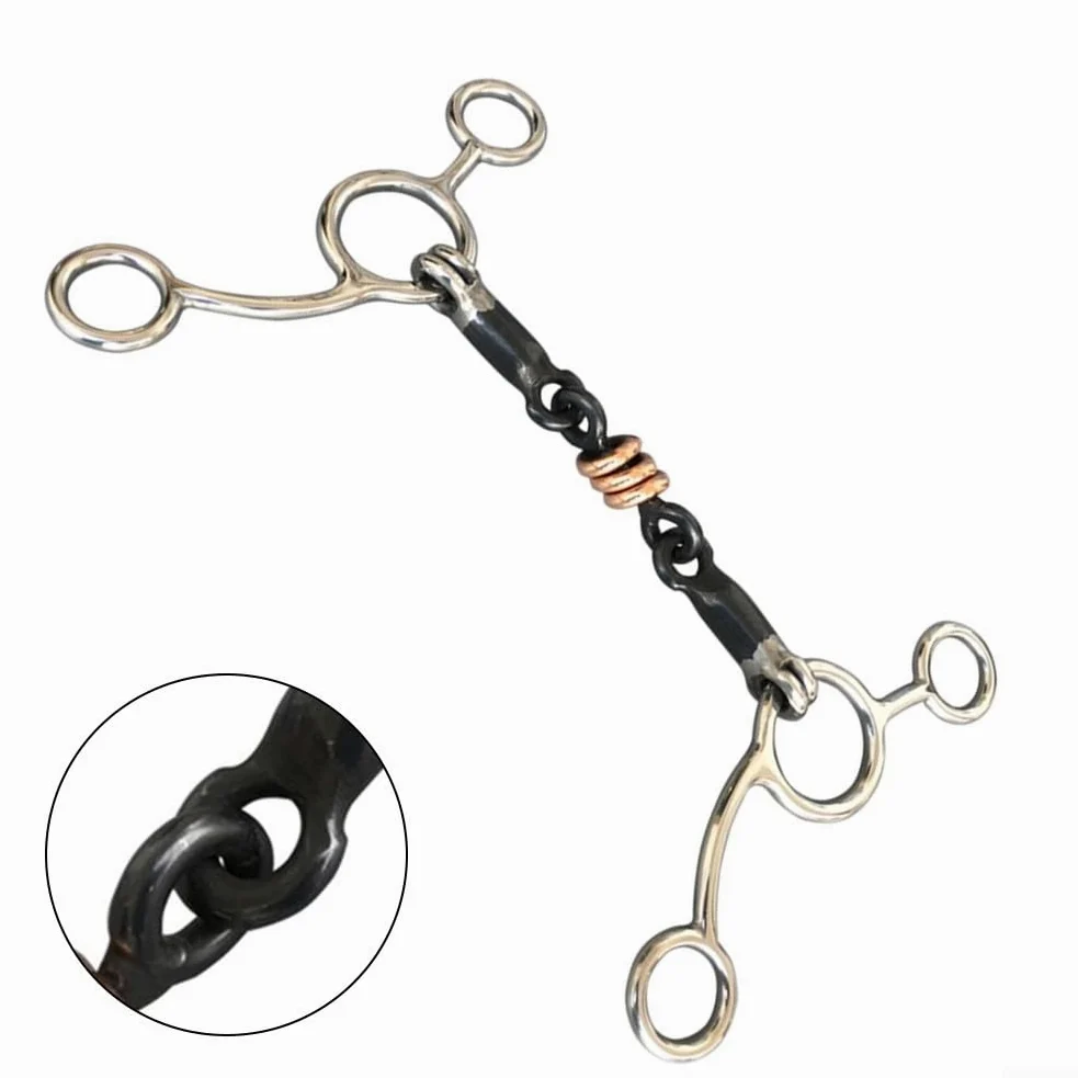 Morso per cavallo in acciaio e rame, morso per guancia completa, lunghezza 13 5 cm