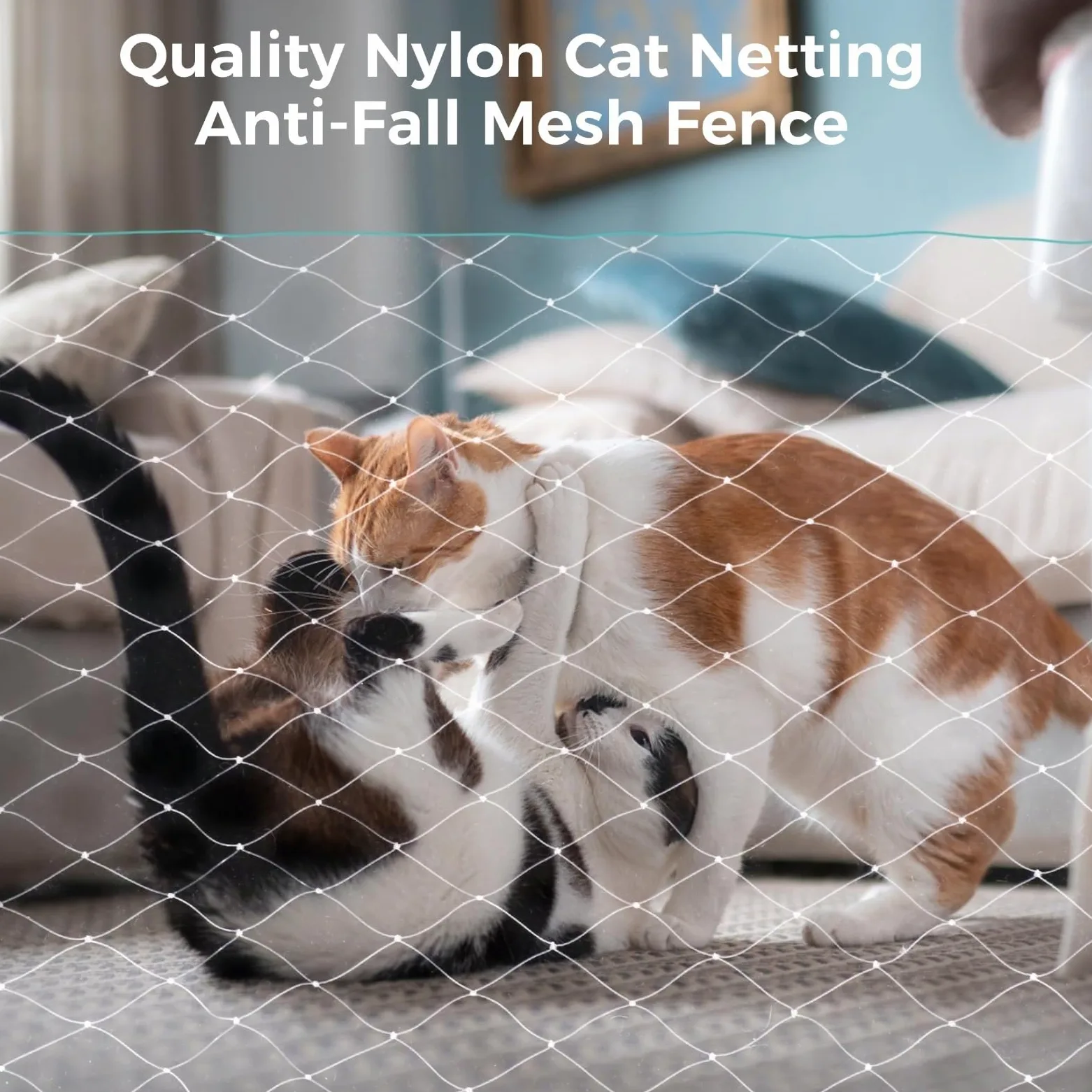 Rete di sicurezza per animali domestici, in nylon, per balcone, gatti e uccelli, per giardino, finestra, scale, 3 x 6 m