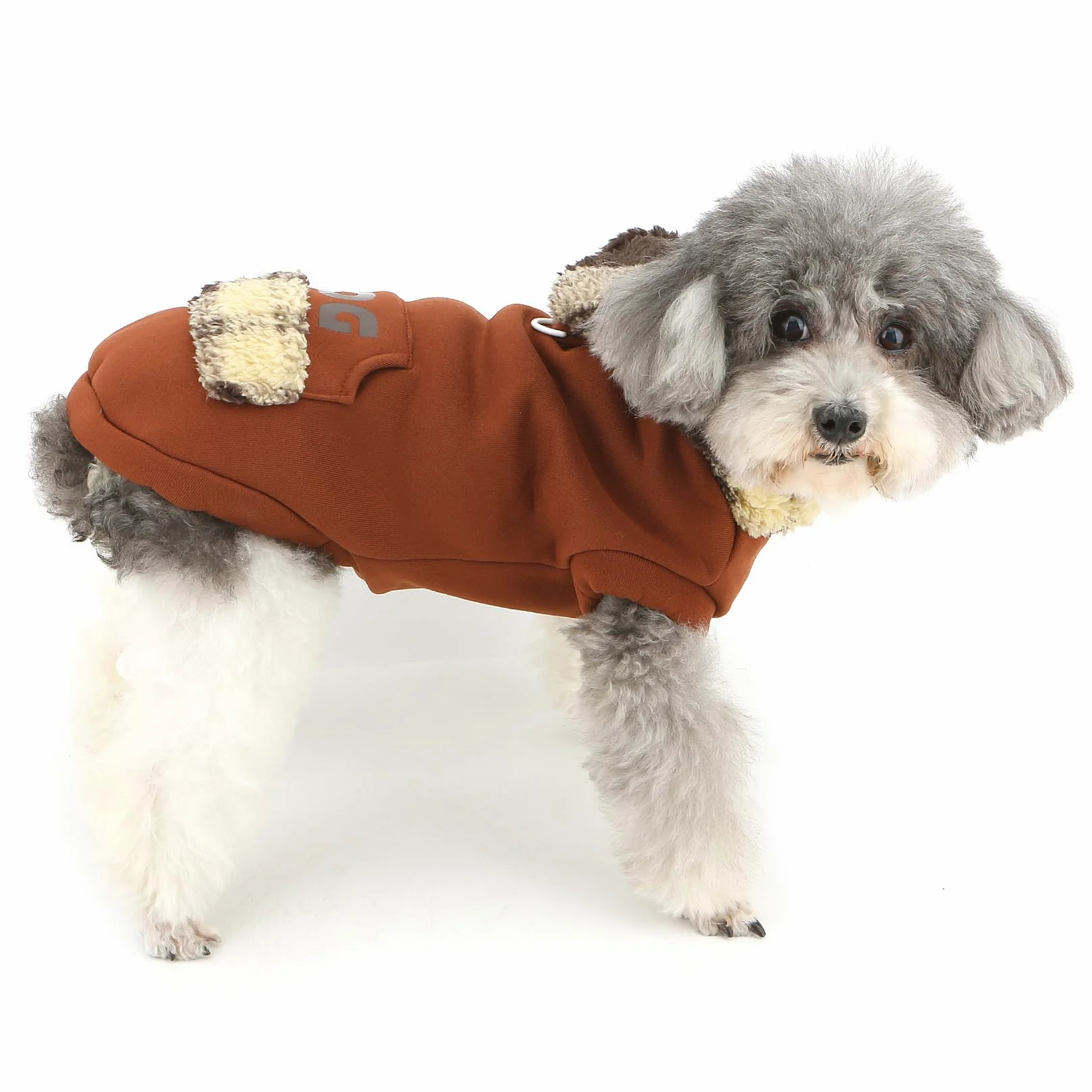XHYRHTS Maglione in Pile per Cani con Cappuccio Scozzese Fuzzy per Razze XSmall Piccole, Caldo Pullover Senza Maniche con Anello a D e Tasca, Completo Invernale con Cappuccio per Cuccioli Gattini
