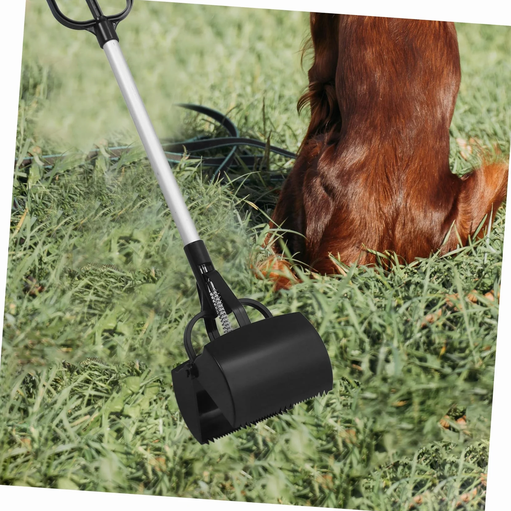 1pezzi Raccoglitore Escrementi per Cani con Manico Extra Lungo Strumento di Pulizia per Animali Domestici Leggero e Portatile Facile da Usare per La Raccolta di Feci Utile per