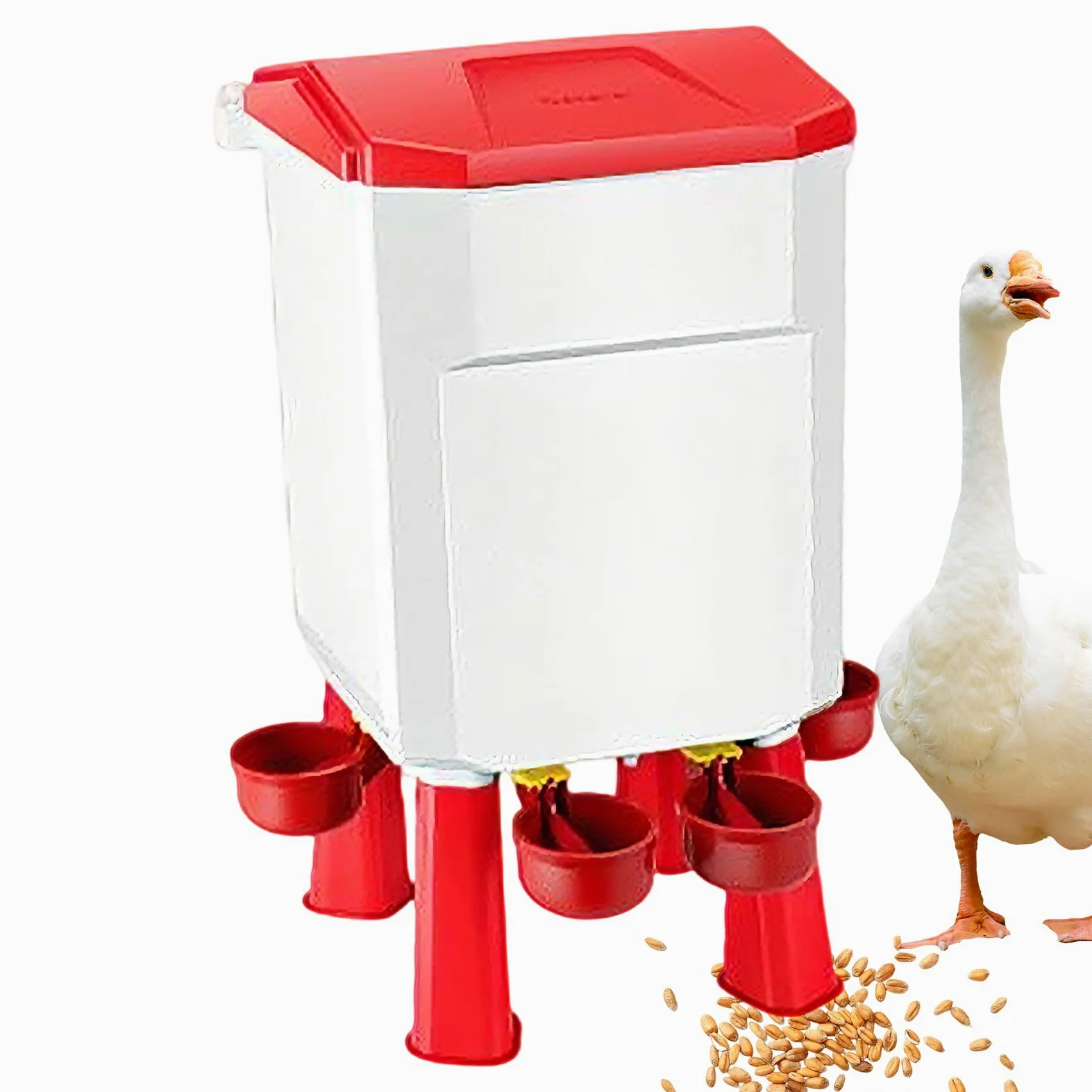 Mangiatoia per pollame, grande secchio automatico con coperchio, dispenser di cibo per pollo, per anatre, bantam, fagiani, tacchini, coop, fattoria, vacanze, esterno, maiale, pecore, piccoli animali
