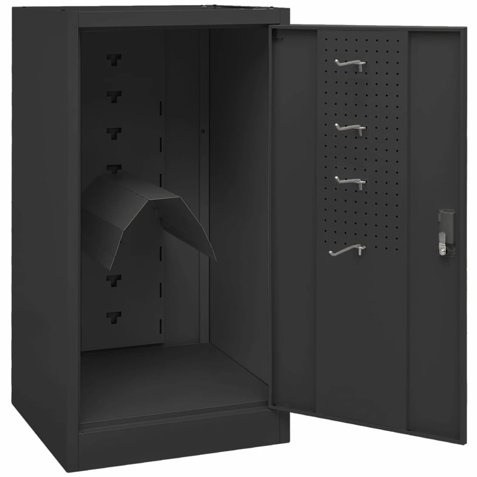 Lechnical Armadio Porta Sella Antracite 53x53x105 cm in Acciaio,Ricreazione all'aperto,Equitazione,Accessori per finimenti per Cavalli,Accessori per Selle,Portasella(SPU:339606)