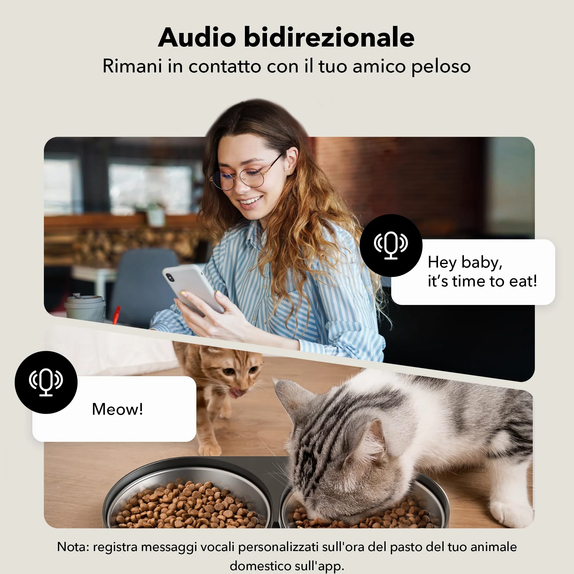 PETLIBRO 5G&2.4G WiFi Distributore Automatico Cibo Gatti con Telecamera,5L 1080P HD Distributore Automatico Cibo Cani con 2 Ciotole in Acciaio Inox,1-10 Pasti/Giorno,APP Controllo,USB e Batterie, Nero