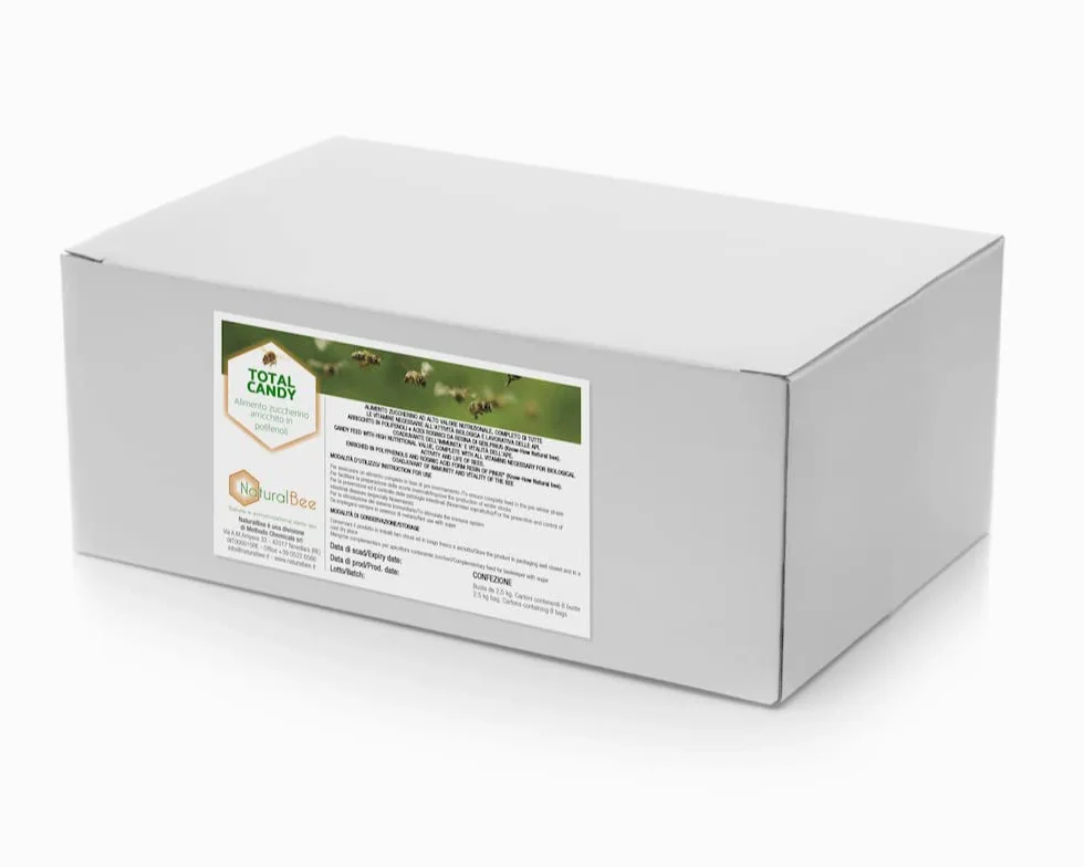 Mondo Ape Total Candy 20 kg – Candito Zuccherino per Api con Vitamine, Polifenoli e Acidi Rosinici – OGM Free, Alta Digeribilità, per Invernamento, Stimolo Primaverile, Prevenzione Nosemiasi